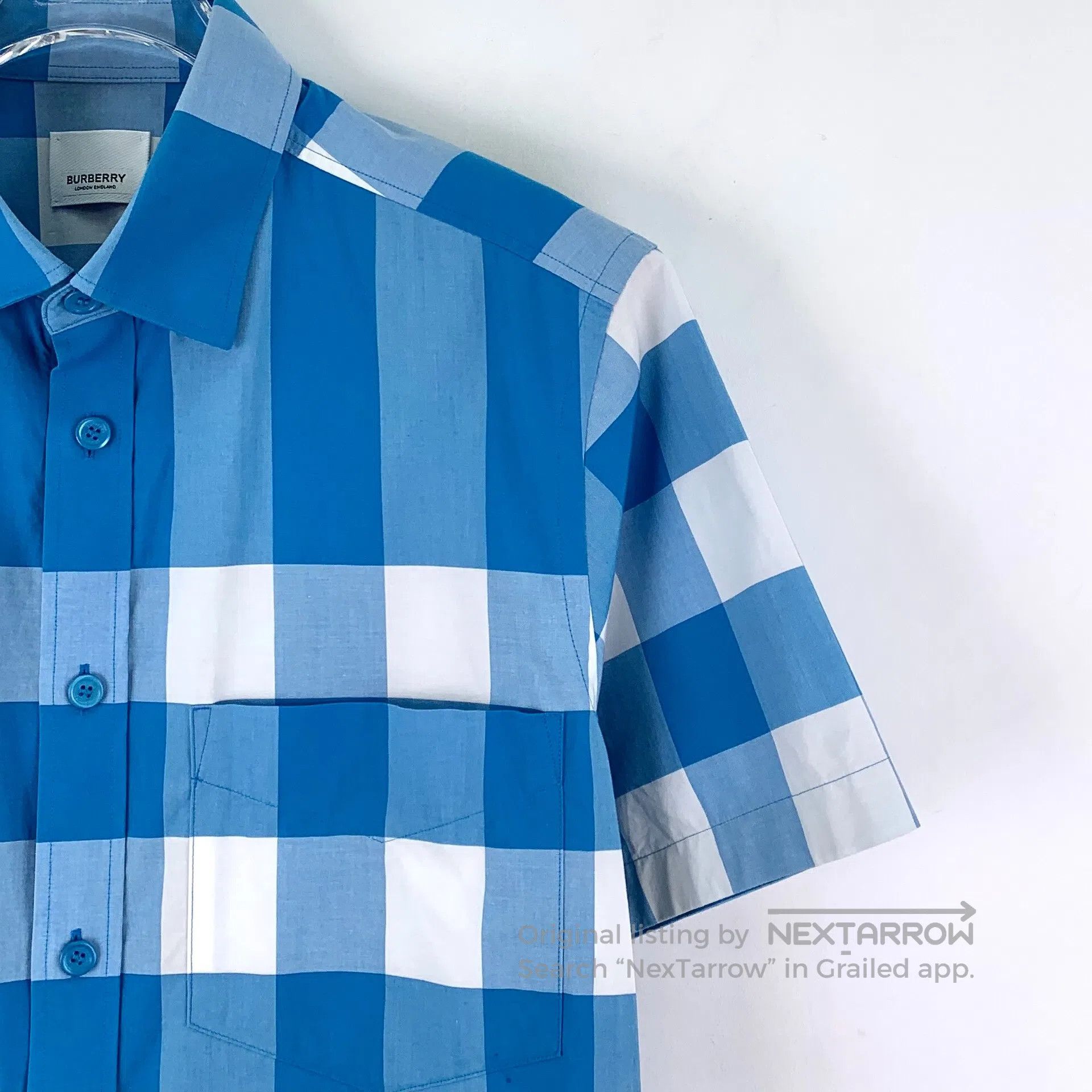 Burberry Burberry Blue classic plaid design cotton lapel single-bre Size US S / EU 44-46 / 1 - 3 Thumbnail