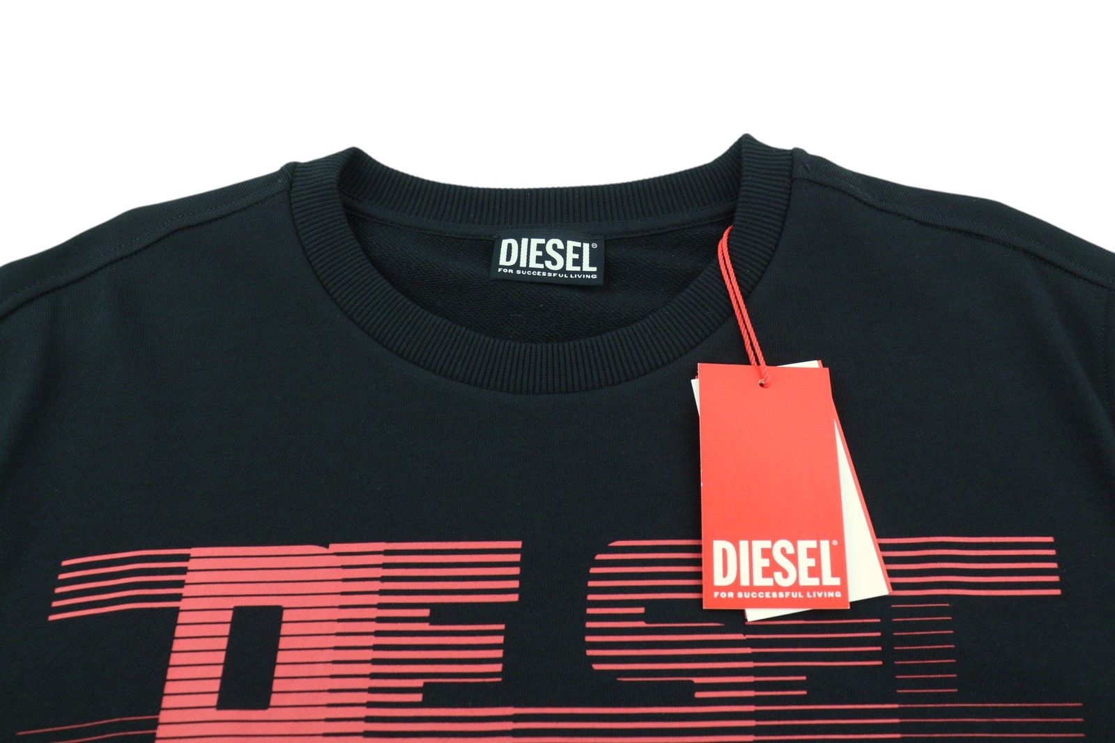 Diesel S-GINN-E3 XL Black Front Logo Sweatshirt 41015 Size US XL / EU 56 / 4 - 4 Thumbnail