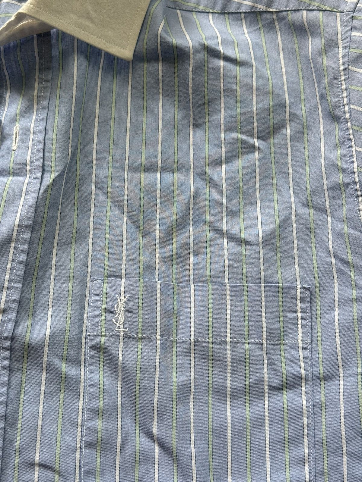 Designer × Vintage × Yves Saint Laurent Yves Saint Laurent YSL 90s vintage striped buttons up shirt Size US L / EU 52-54 / 3 - 6 Thumbnail