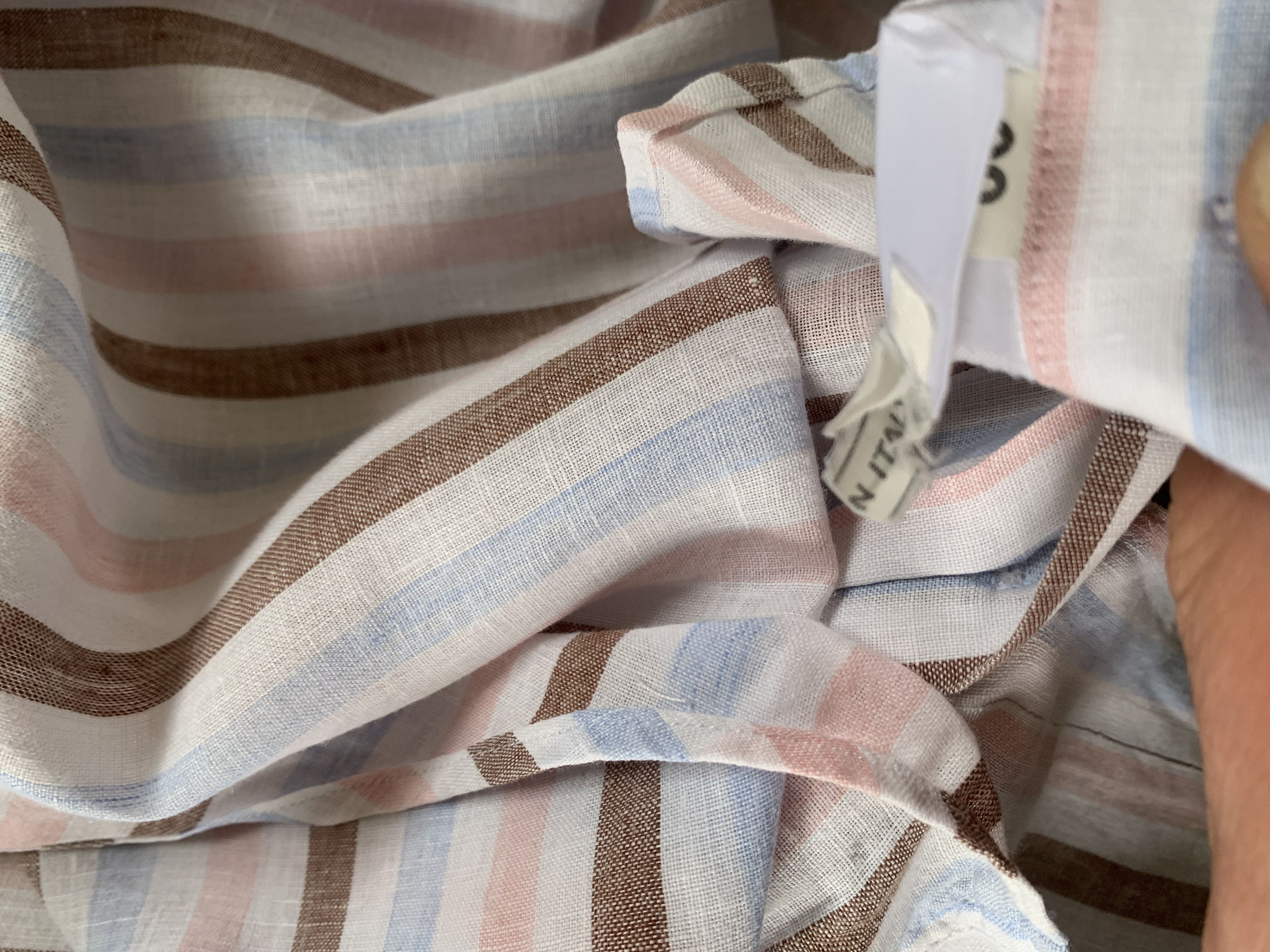 Hugo Boss Robert Friedman Linen Stripe Long Sleeve Shirt Size US L / EU 52-54 / 3 - 7 Thumbnail