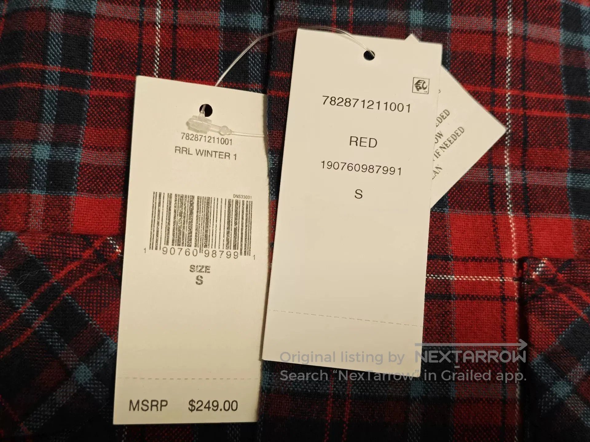 RRL Ralph Lauren Ralph Lauren RRL Red Black Plaid Shirt. Size US S / EU 44-46 / 1 - 3 Thumbnail