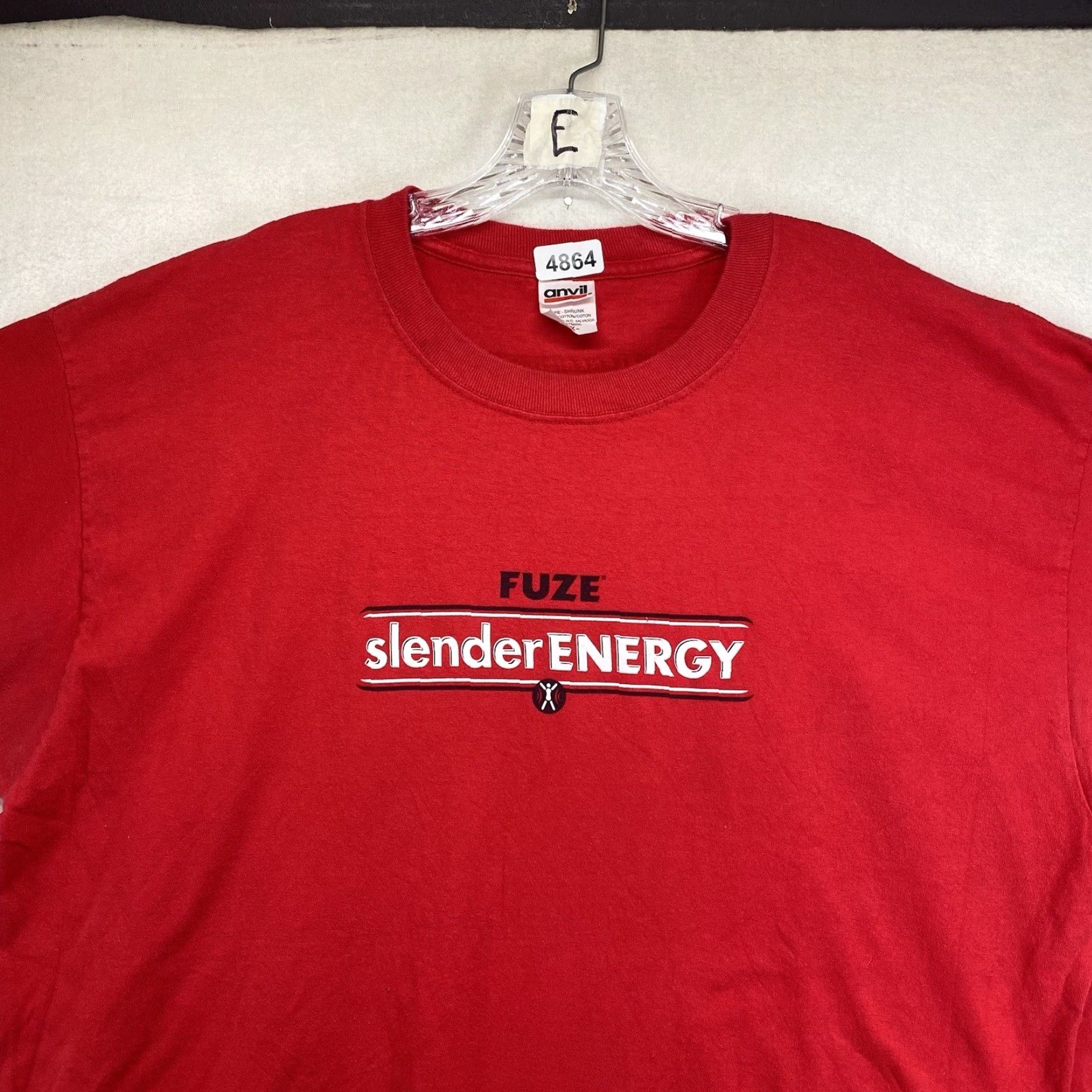 Anvil VINTAGE Anvil Fuze T-Shirt Promo 90s Y2K Men XL Red Solid Short Sleeve Crew Neck Double-Sided Size US XL / EU 56 / 4 - 5 Thumbnail