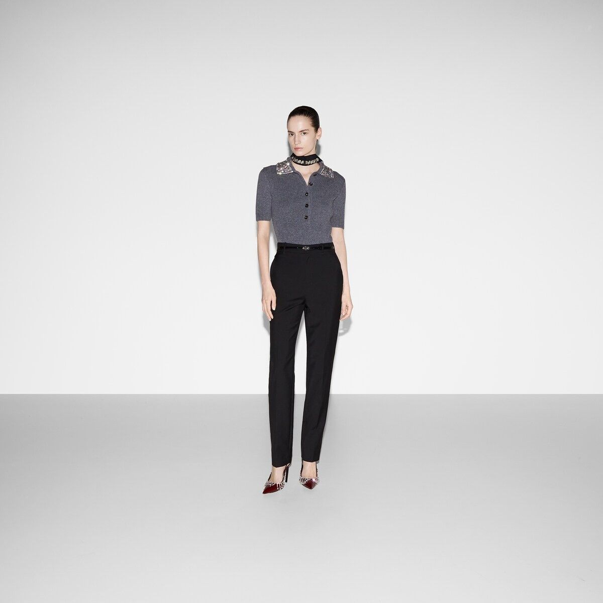Gucci oc11z1125 Wool Mohair Pant in Black Size 32" / US 10 / IT 46 - 2 Thumbnail