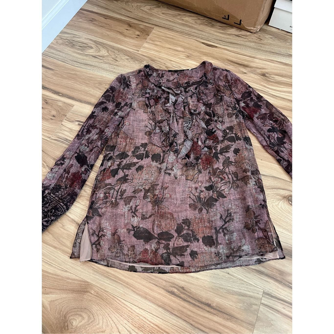 KOBI HALPERIN Kobi Halperin Floral Print long Sleeve silk Blouse Sz S Size S / US 4 / IT 40 - 10 Thumbnail