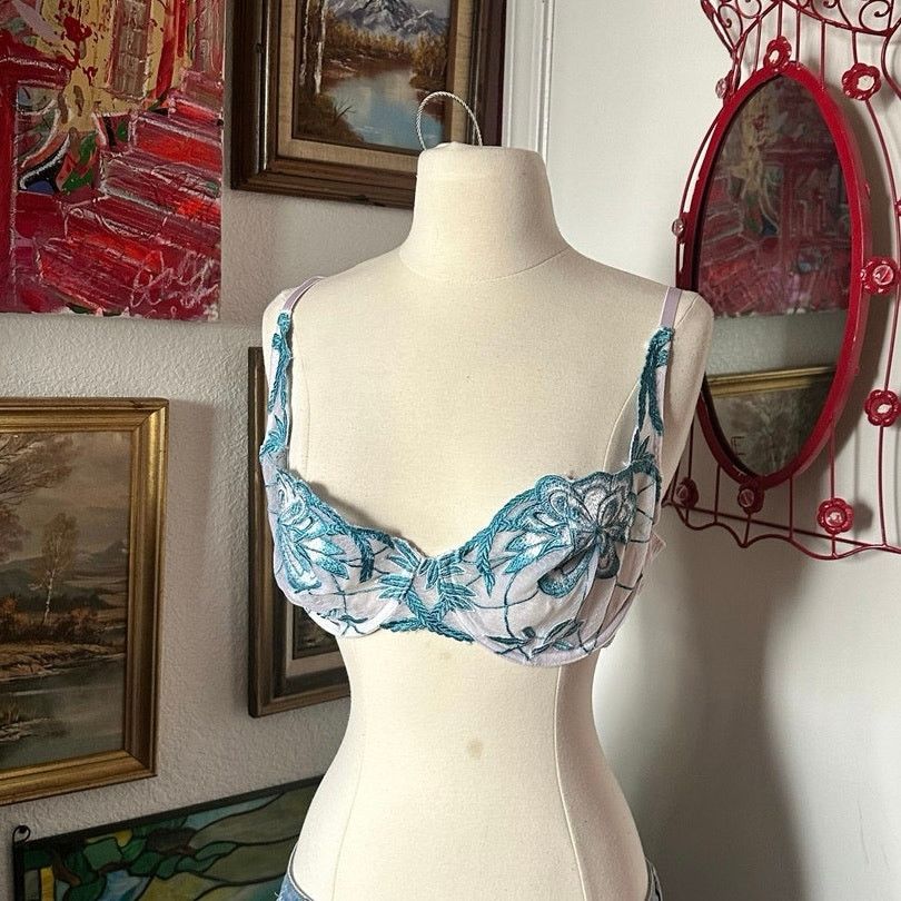 Other rampage blue white floral lace bra Size ONE SIZE - 1 Thumbnail