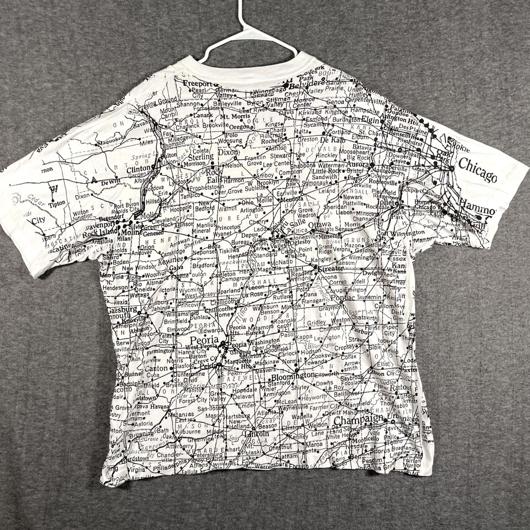 Sunray Sportswear VINTAGE Sun Sportswear Shirt Mens 2XL White Illinois Map Graphic Tee USA 90s Size US XXL / EU 58 / 5 - 3 Thumbnail