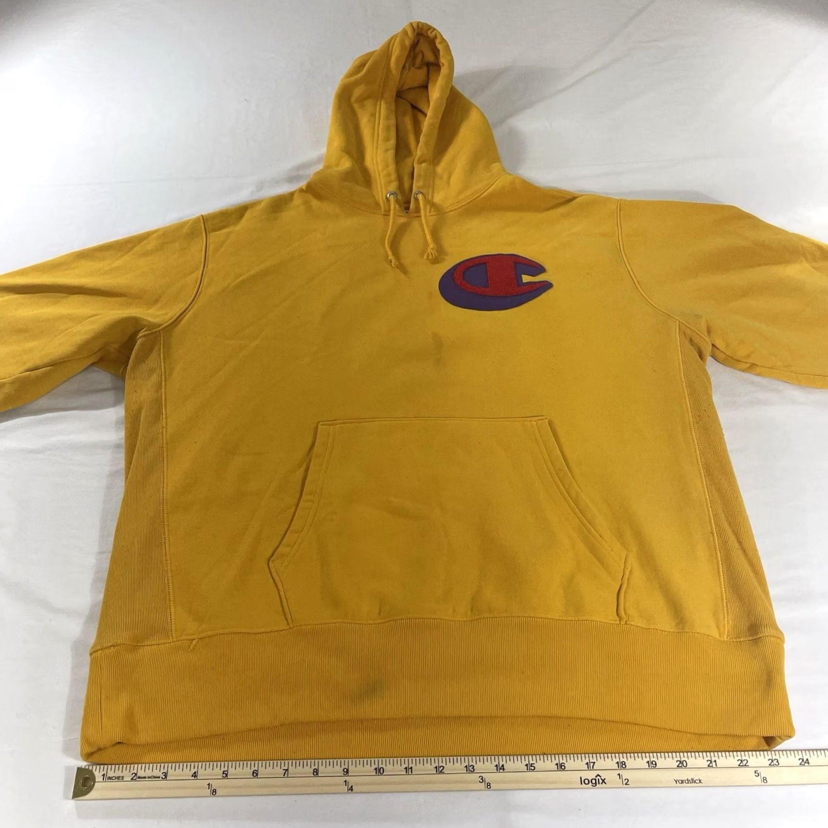 Champion Champion Hoodie 2XL Sweatshirt Reverse Weave Yellow The Real Thing Mens Size US XXL / EU 58 / 5 - 7 Thumbnail
