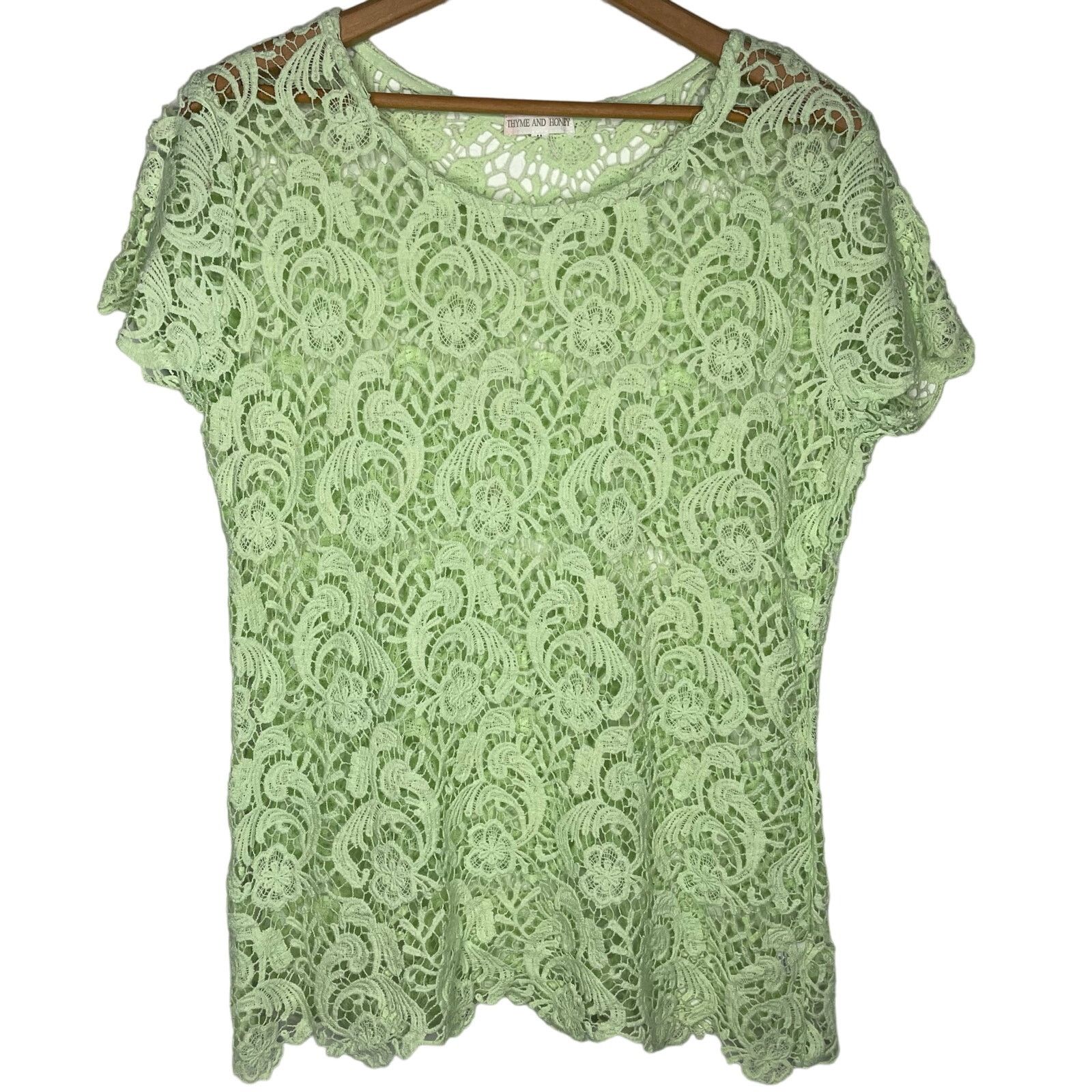 Other Thyme and Honey Lace Crochet Top Size S / US 4 / IT 40 - 1 Thumbnail