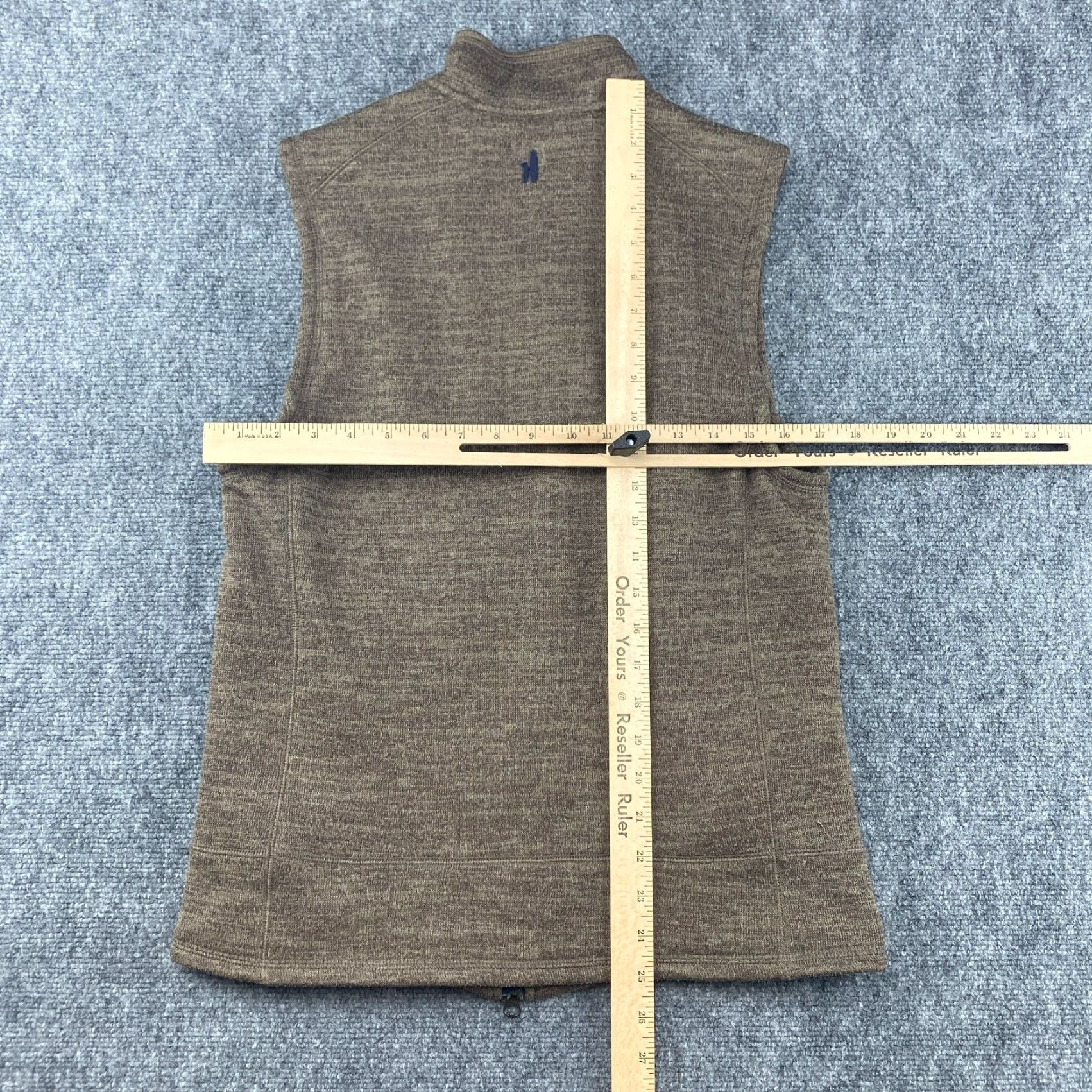 johnnie-O johnnie-O Wes Vest Mens Small S Brown Full Zip Fleece Pockets Lined Golf Size US S / EU 44-46 / 1 - 5 Thumbnail