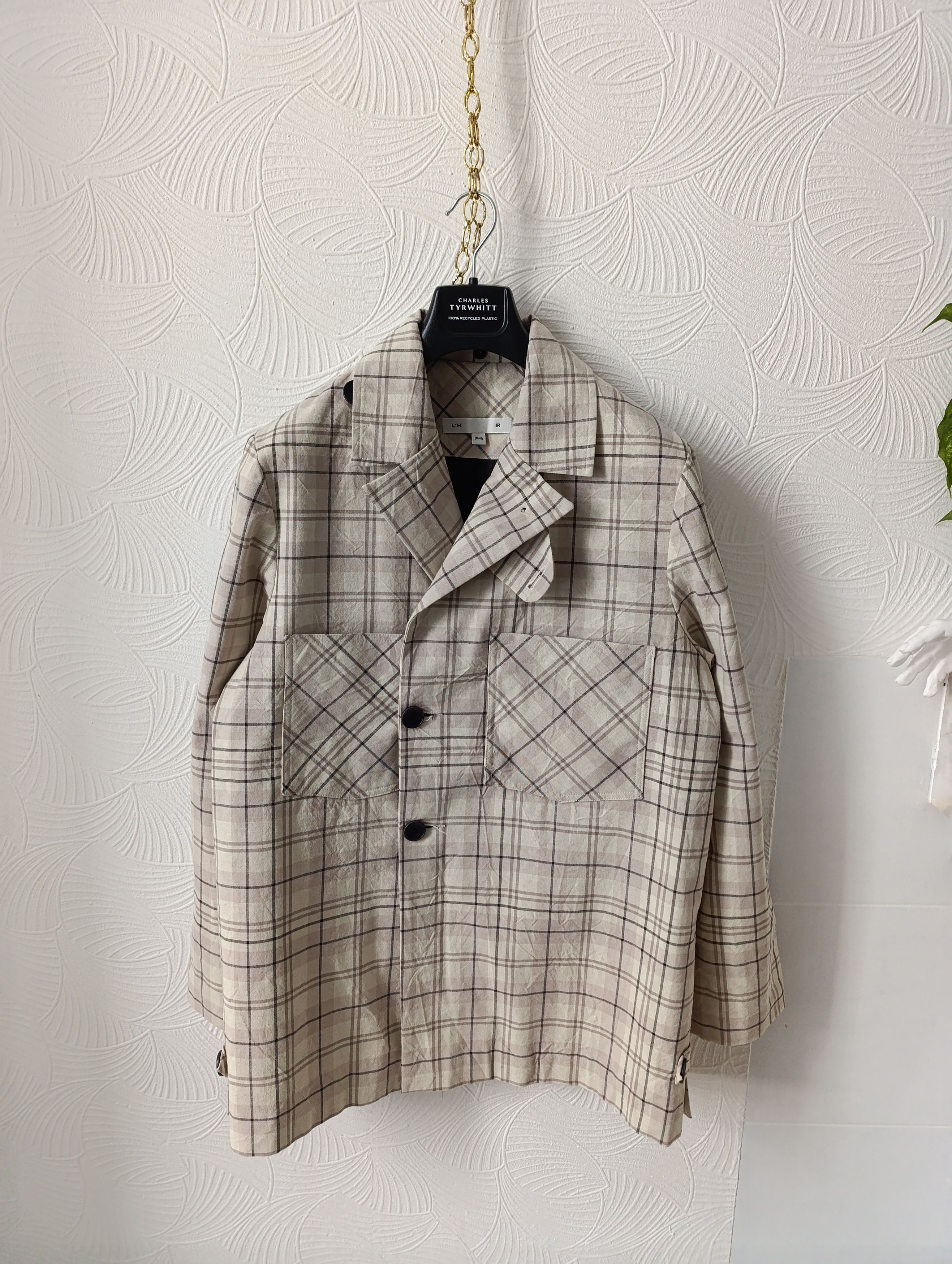 L'Homme Rouge LHOMME ROUGE OFF-WHITE STORY CHECK JACKET MENS Size US M / EU 48-50 / 2 - 4 Thumbnail
