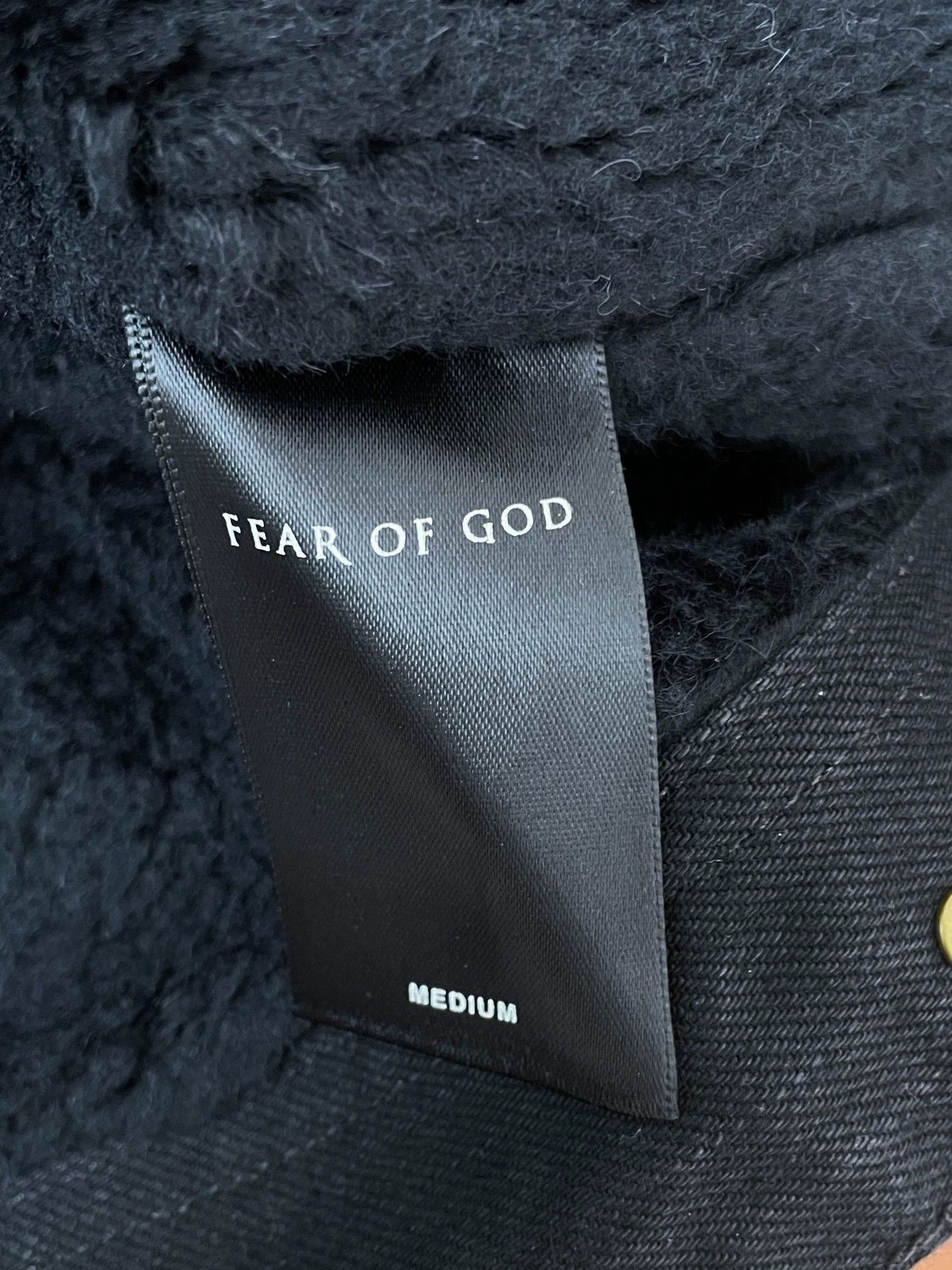 Fear of God Fear of God 5th Black Heavy Lamb Wool Denim Jacket Size US M / EU 48-50 / 2 - 4 Thumbnail