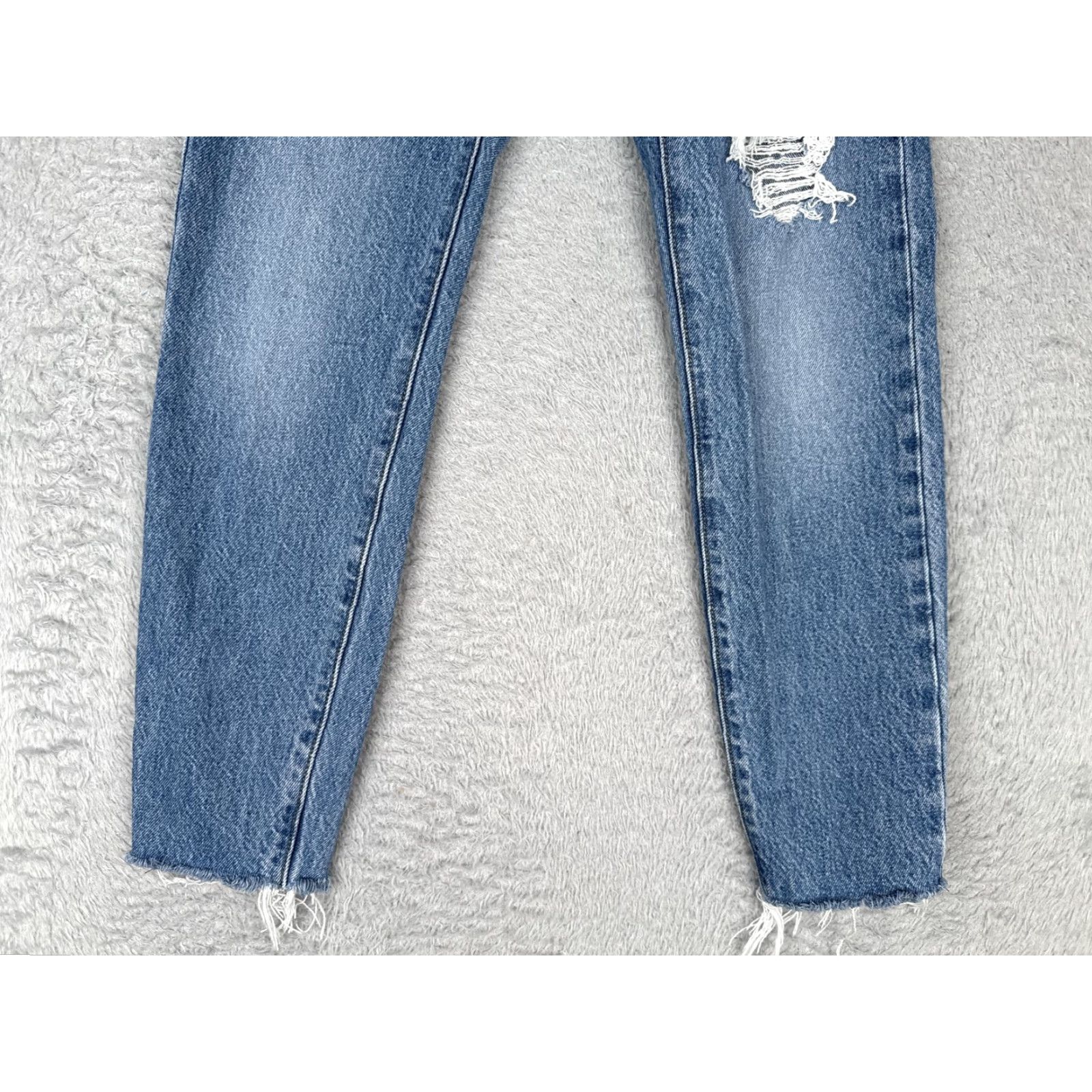 Levi's Levis Jeans Womens 23x26 Blue Denim Premium Wedgie Distressed Mid Rise Big E Size 40" / US 18 - 2 Thumbnail