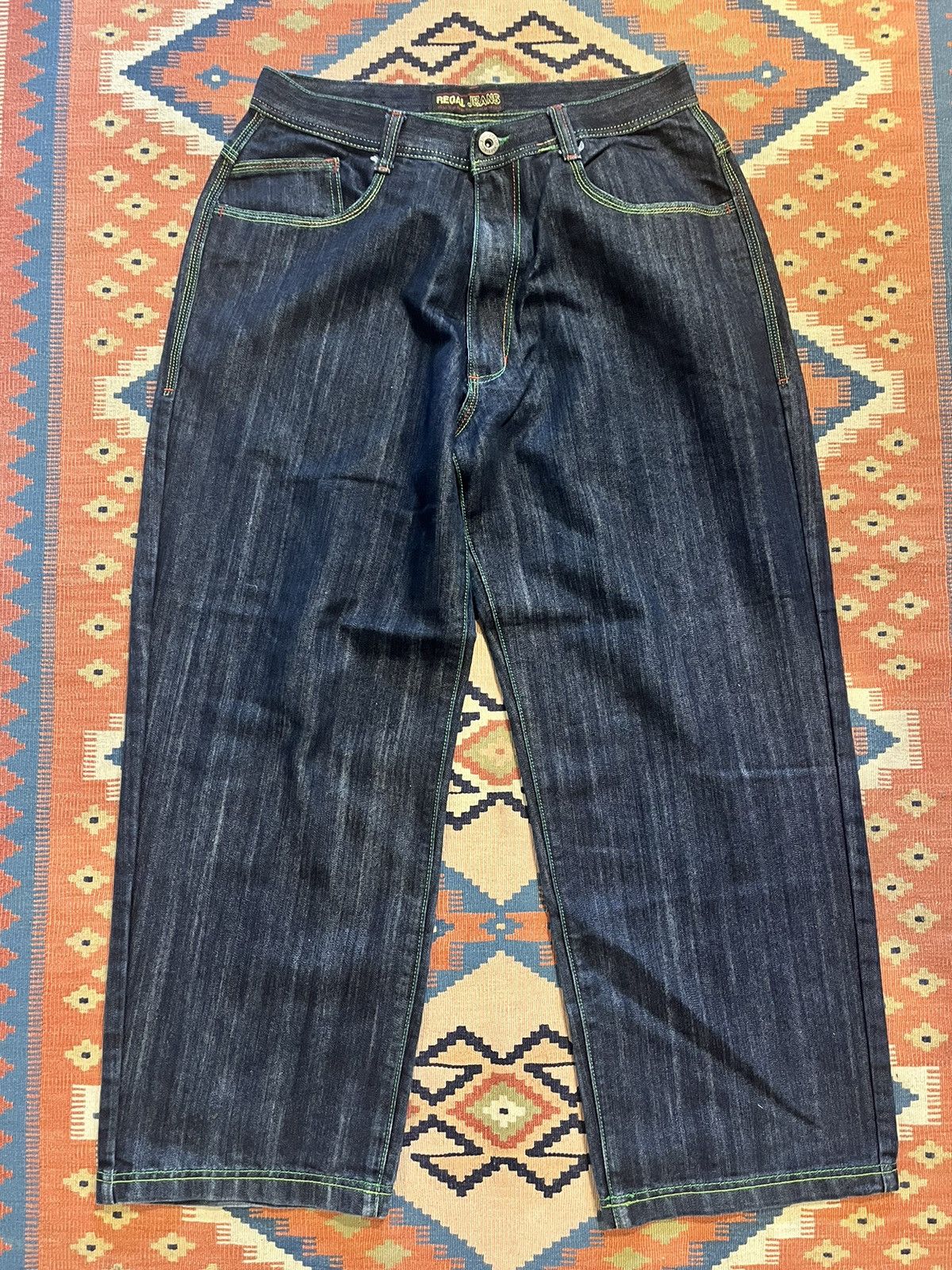 Vintage Vintage Y2K JNCO style wide leg baggy denim embroidered RARE Size US 36 / EU 52 - 2 Thumbnail