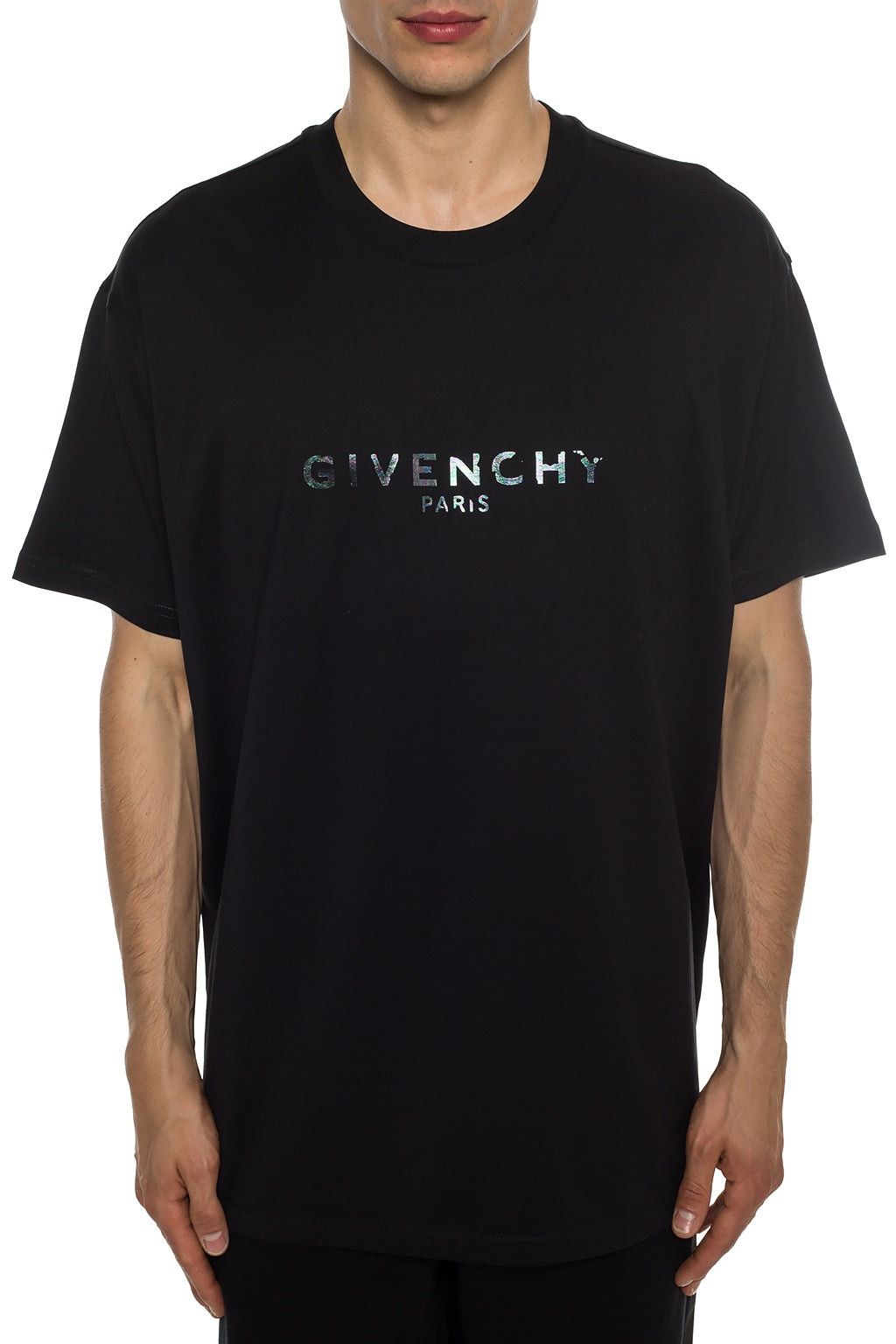 Givenchy Black Iridescent Blurred Logo Oversized T-Shirt Size US XS / EU 42 / 0 - 2 Thumbnail
