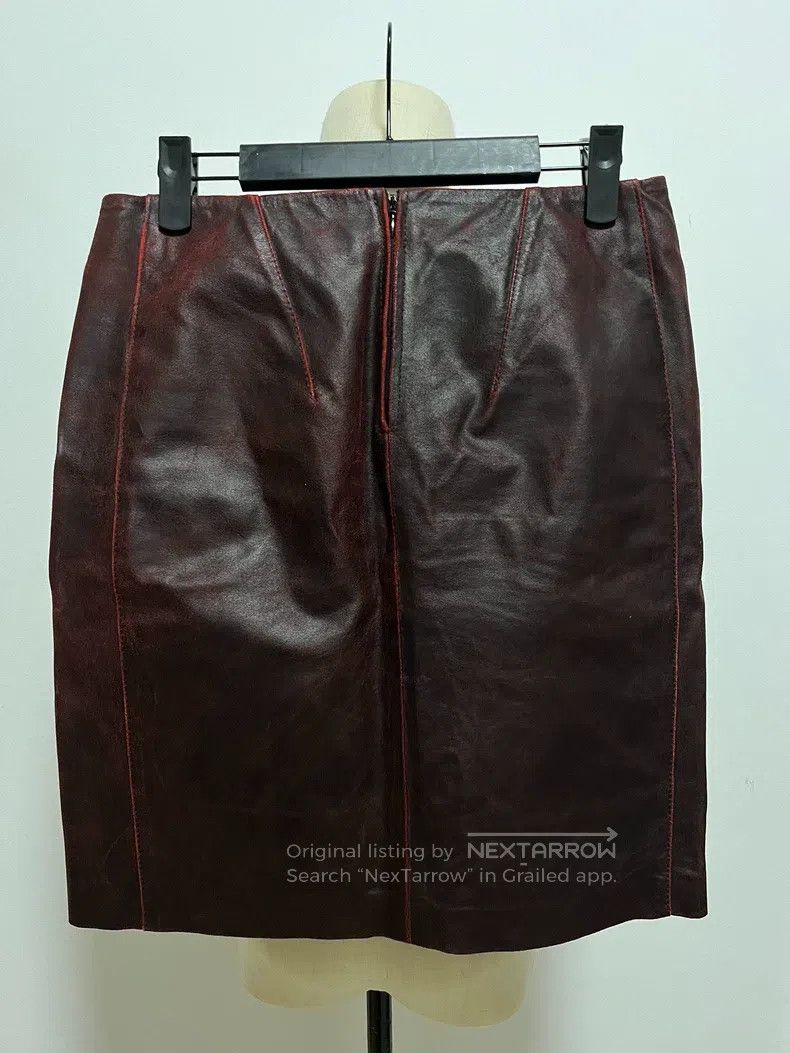 Ann Demeulemeester Ann Demeulemeester Red crackle, leather skirt, mini skirt Size 35" - 4 Thumbnail