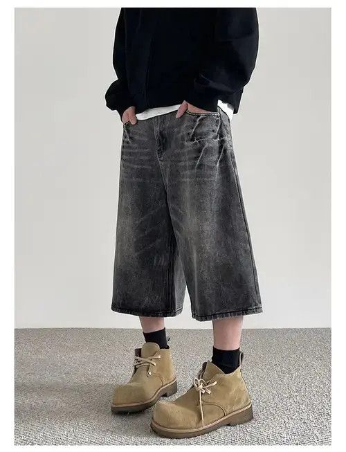 Other Baggy Washed Denim Shorts Size US 28 / EU 44 - 3 Thumbnail