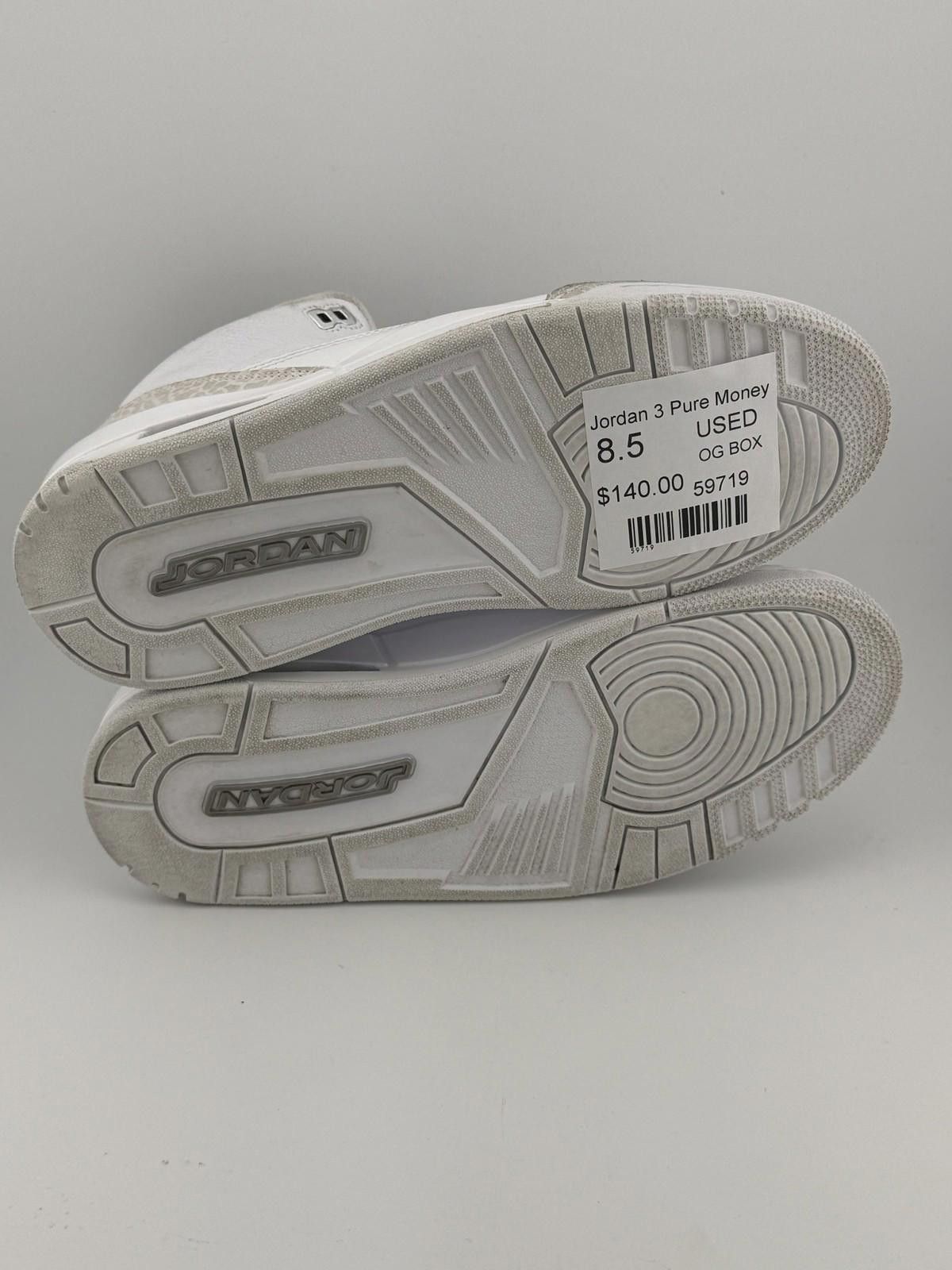 Jordan Brand Jordan 3 Pure Money 8.5 Used OG Box Size US 8.5 / EU 41-42 - 4 Thumbnail