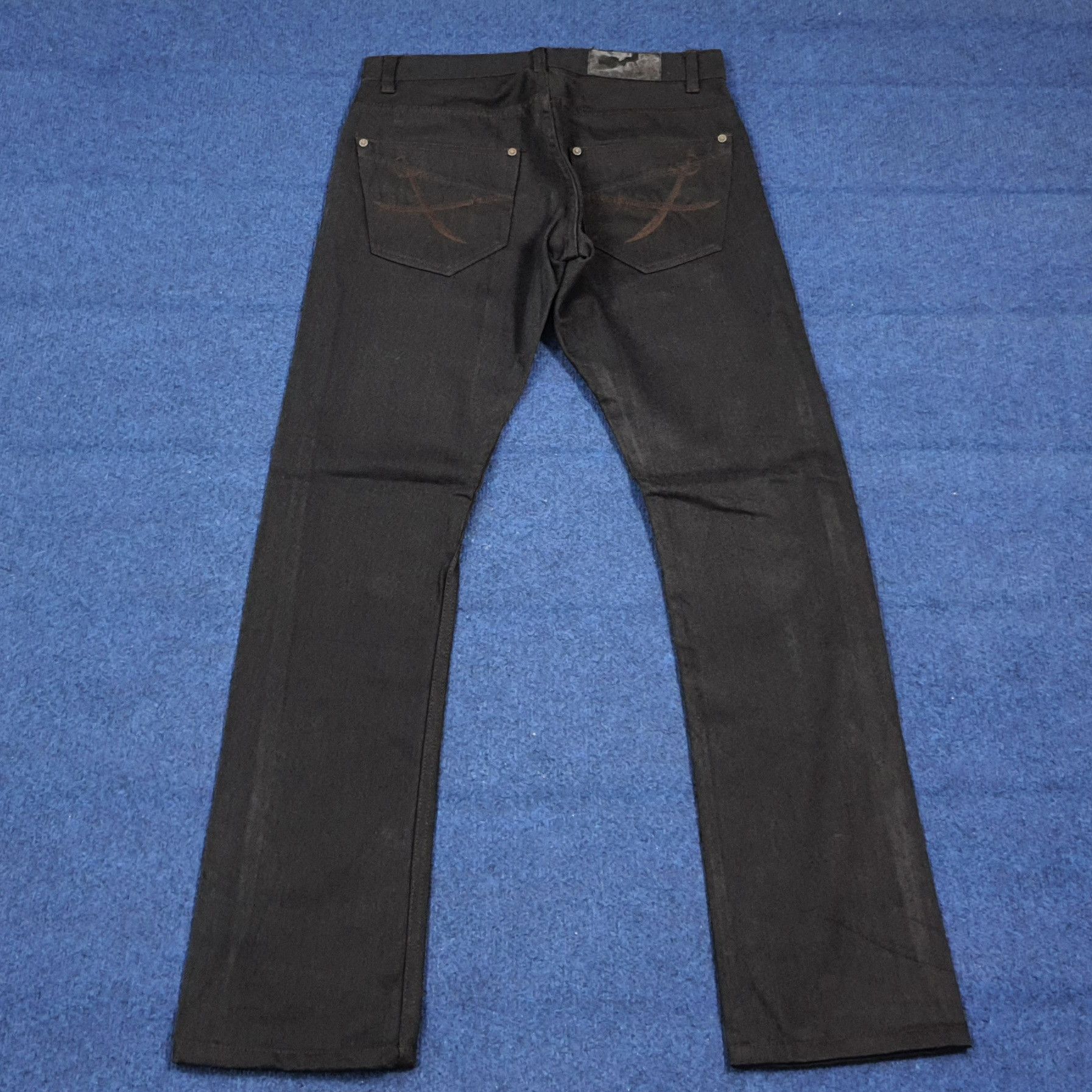 Japanese Brand Vintage Abordage Japan Skull Gothic Selvedge Pants C280N6 Size US 31 - 4 Thumbnail