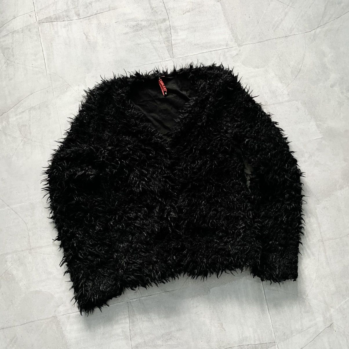 If Six Was Nine × Le Grande Bleu (L.G.B.) Crazy Opium Fuzzy Cropped Knit Cardigan Y2K Jacket Size M / US 6-8 / IT 42-44 - 1 Thumbnail
