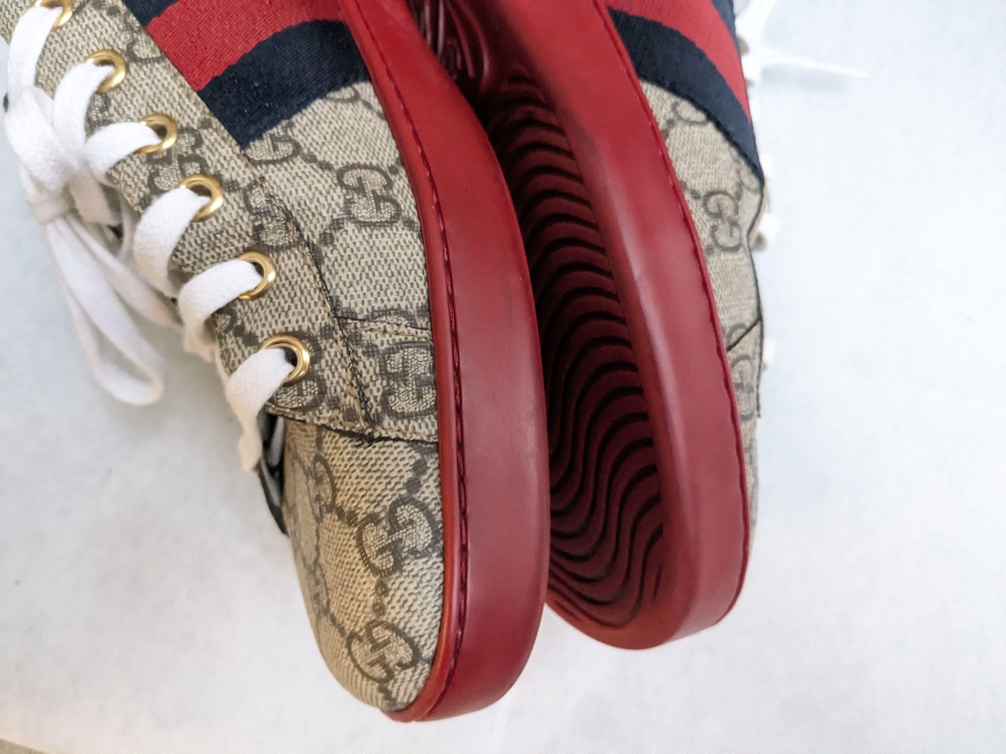 Gucci Gucci Ace Supreme Sneakers 10.5 Monogram Logo Red Size US 10.5 / EU 43-44 - 12 Thumbnail