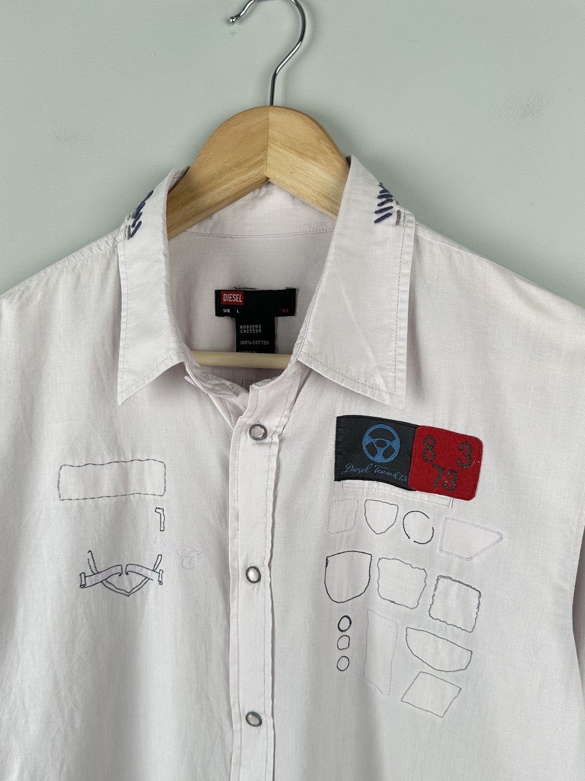 Diesel Vintage Y2k Diesel Patckwork Button Up Shirt Size US L / EU 52-54 / 3 - 4 Thumbnail