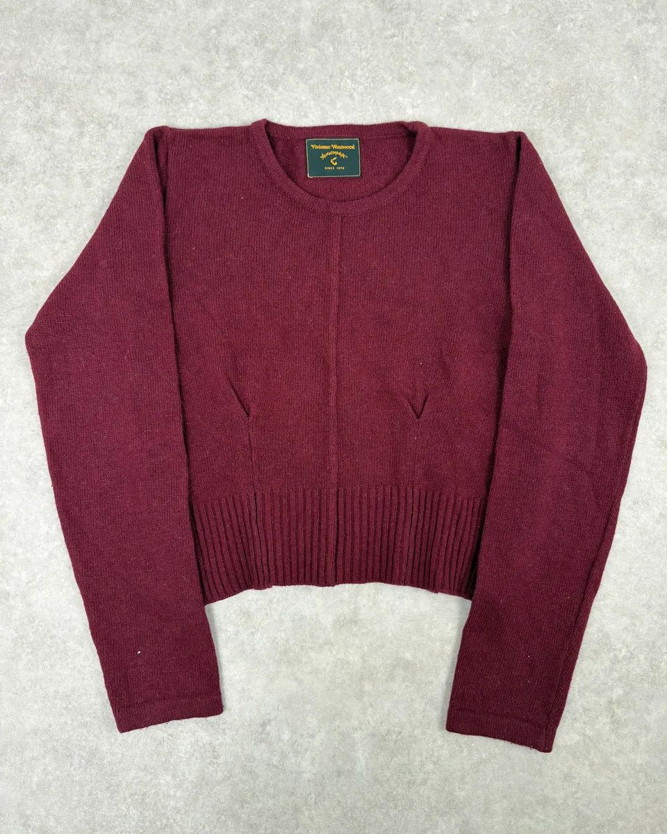Vivienne Westwood Vivienne Westwood Bordeaux Wool Cropped Sweater Size S / US 4 / IT 40 - 1 Thumbnail