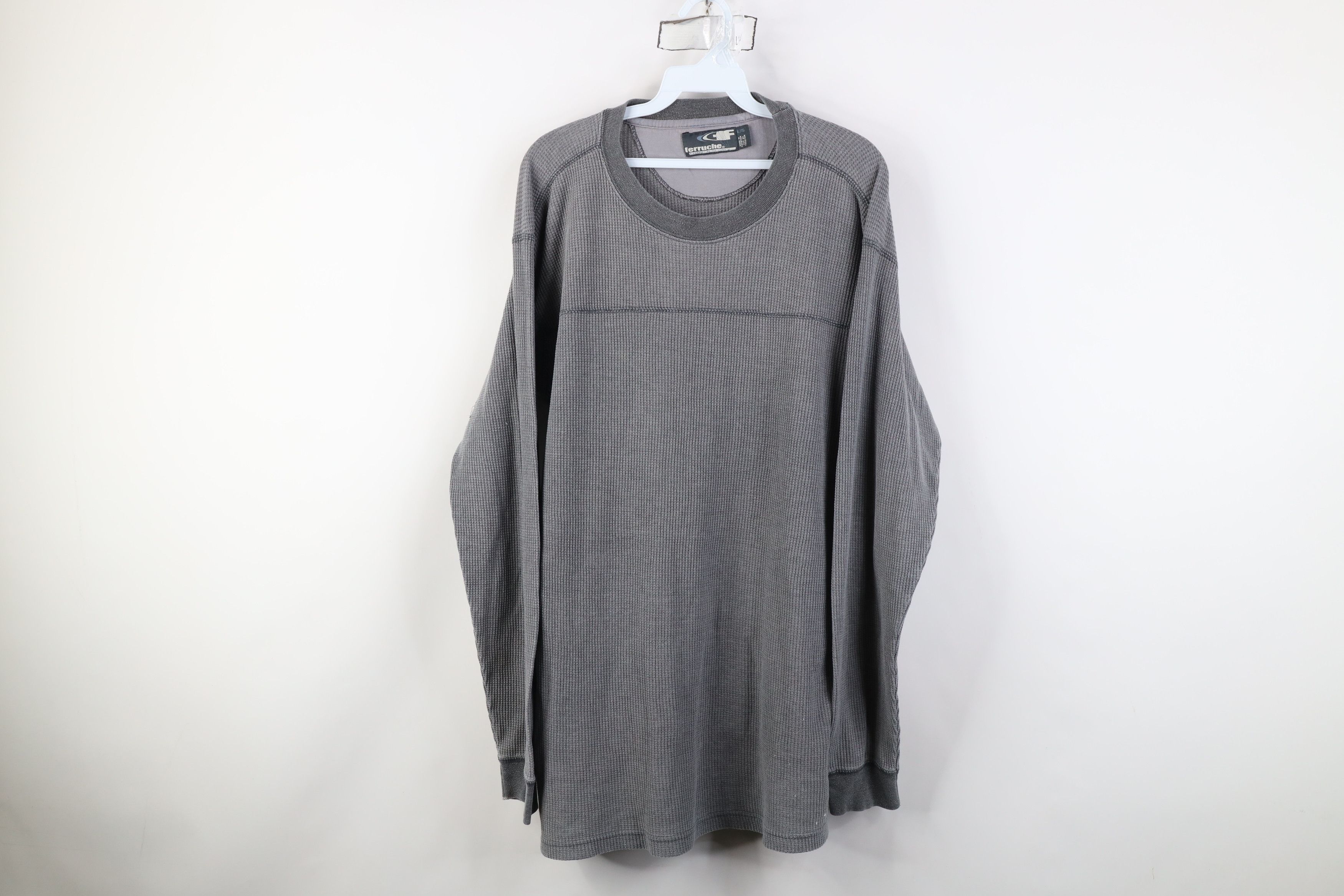 Vintage Vintage 90s Y2K Streetwear Waffle Knit Long Sleeve T-Shirt Size US XL / EU 56 / 4 - 1 Thumbnail