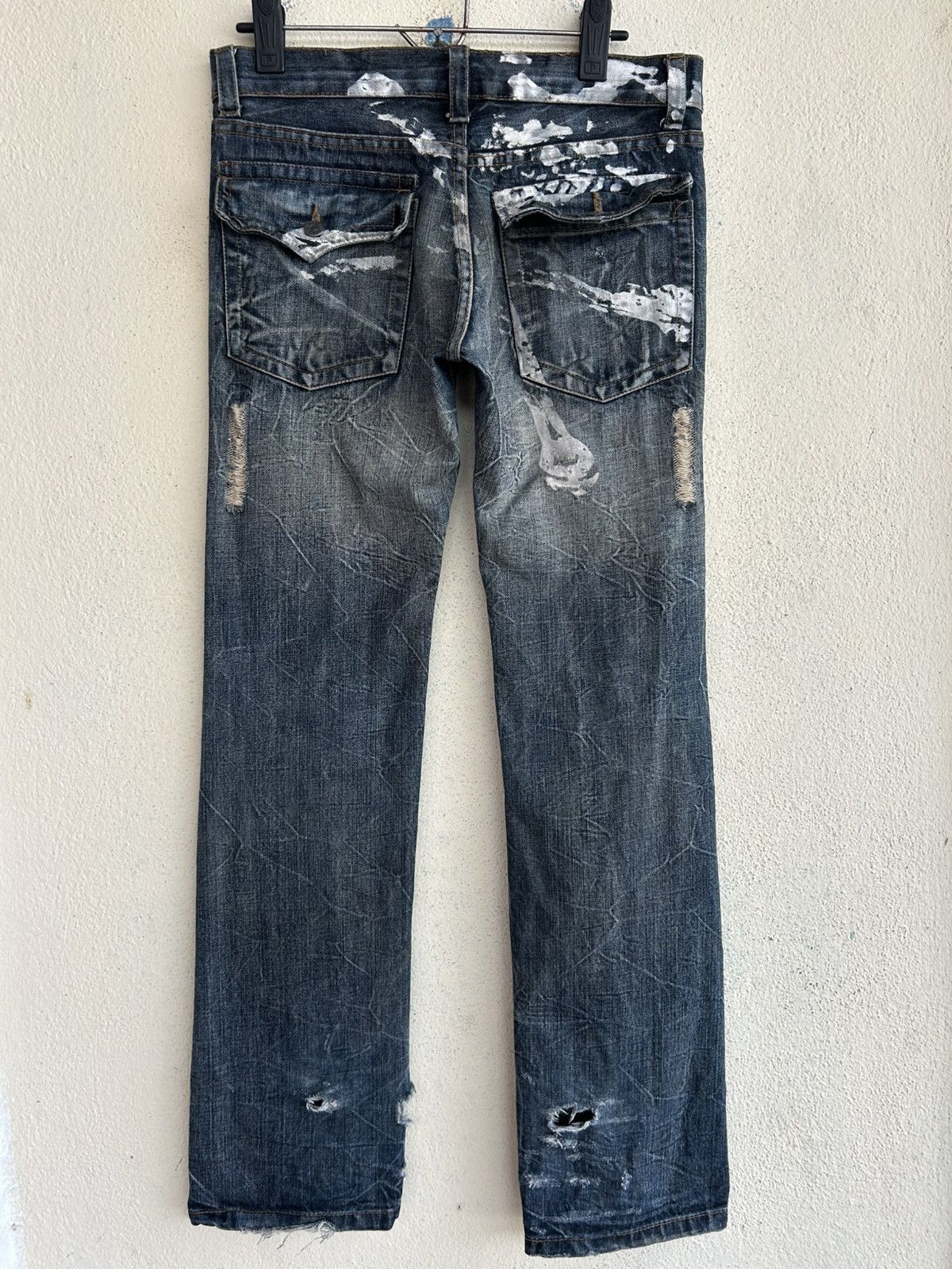 Japanese Brand K.U.I Paint Splattered Distressed Denim Size US 30 / EU 46 - 2 Thumbnail