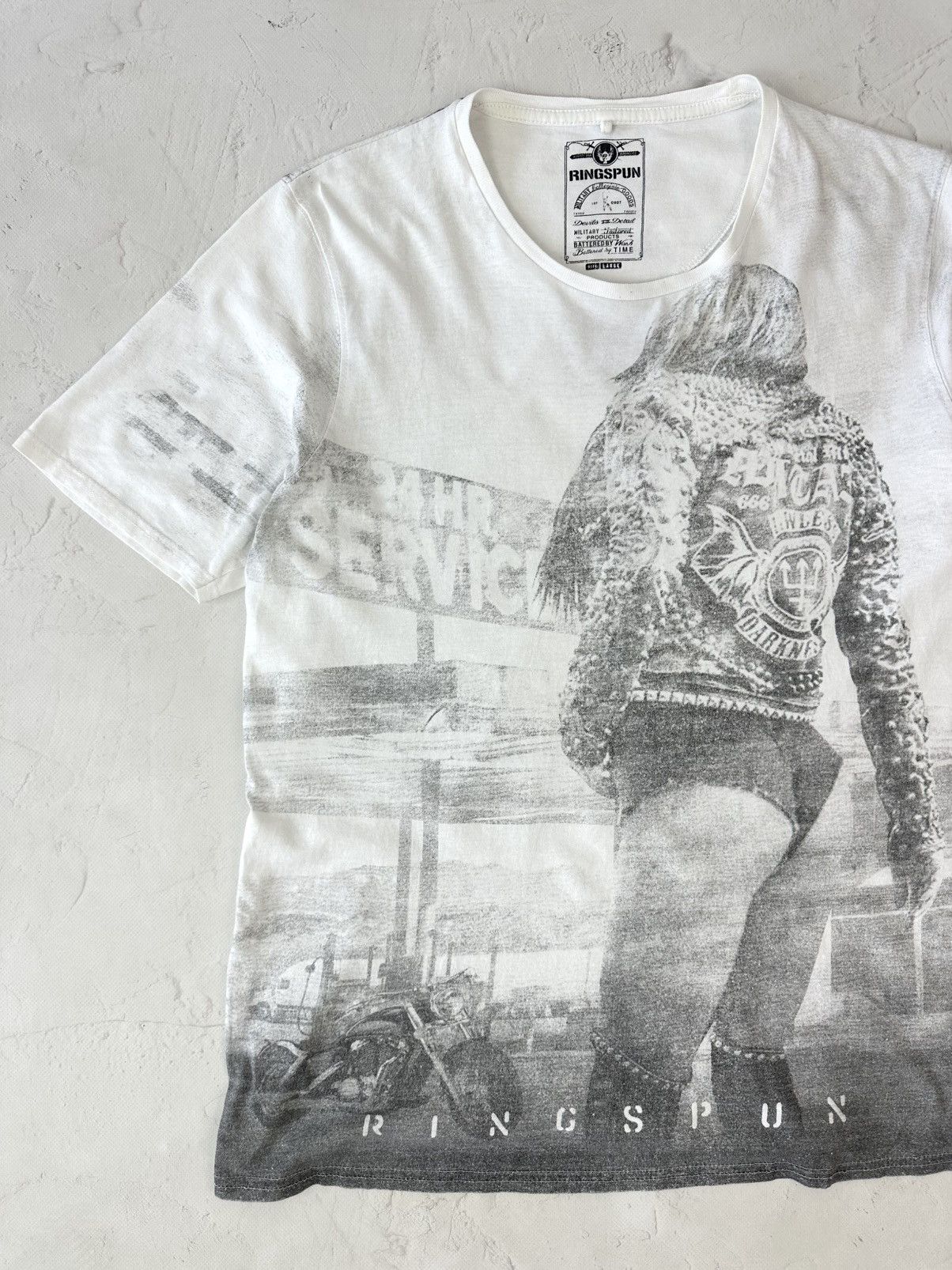 Ringspun Vintage Ringspun Printed White T-shirt Size US L / EU 52-54 / 3 - 2 Thumbnail