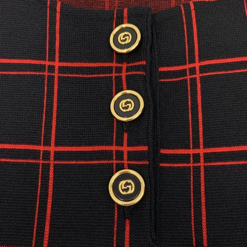 Gucci Gucci Color-blocked pocket horse buckle plaid wool round n Size S / US 4 / IT 40 - 3 Thumbnail