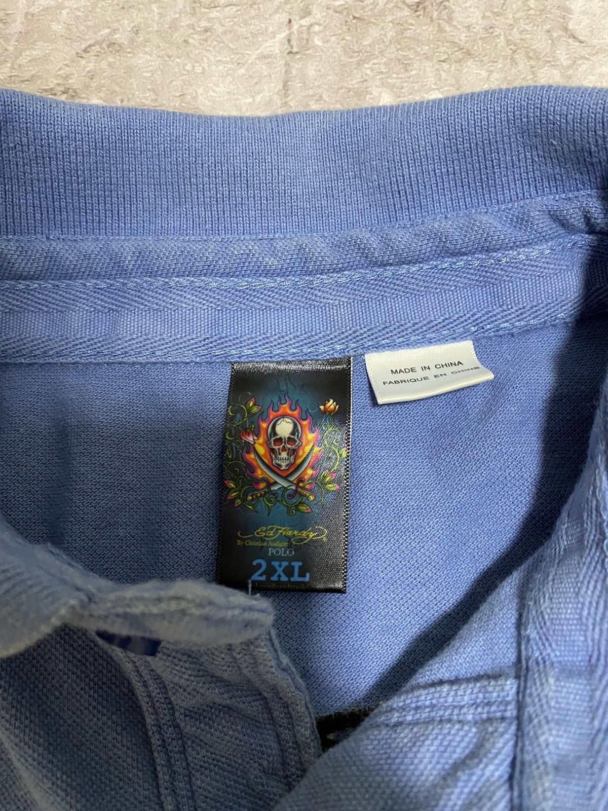 Christian Audigier × Ed Hardy × Vintage Vintage Y2K Ed Hardy By Christian Audigier Big Logo Polo Size US XXL / EU 58 / 5 - 15 Thumbnail