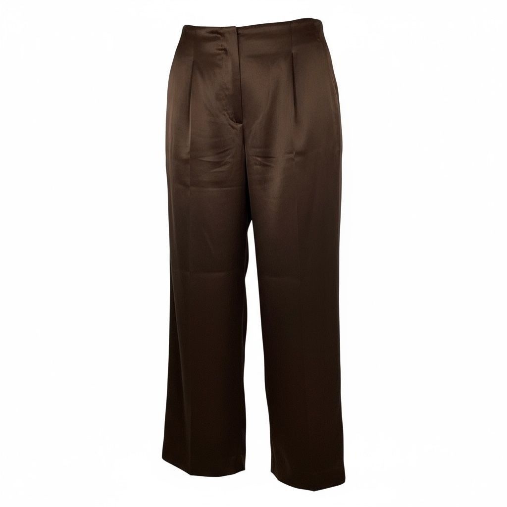 DKNY DKNY Silk Brown Wide Leg Pants Slacks sz 12 Size 34" / US 12 / IT 48 - 2 Thumbnail