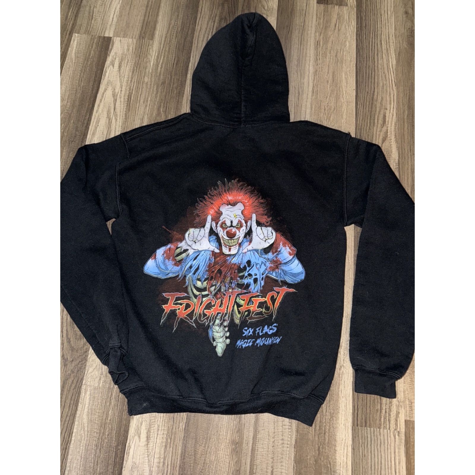 Vintage Six Flags Fright Fest Hoodie Sweatshirt Black Medium Mens M & M Size US M / EU 48-50 / 2 - 4 Thumbnail