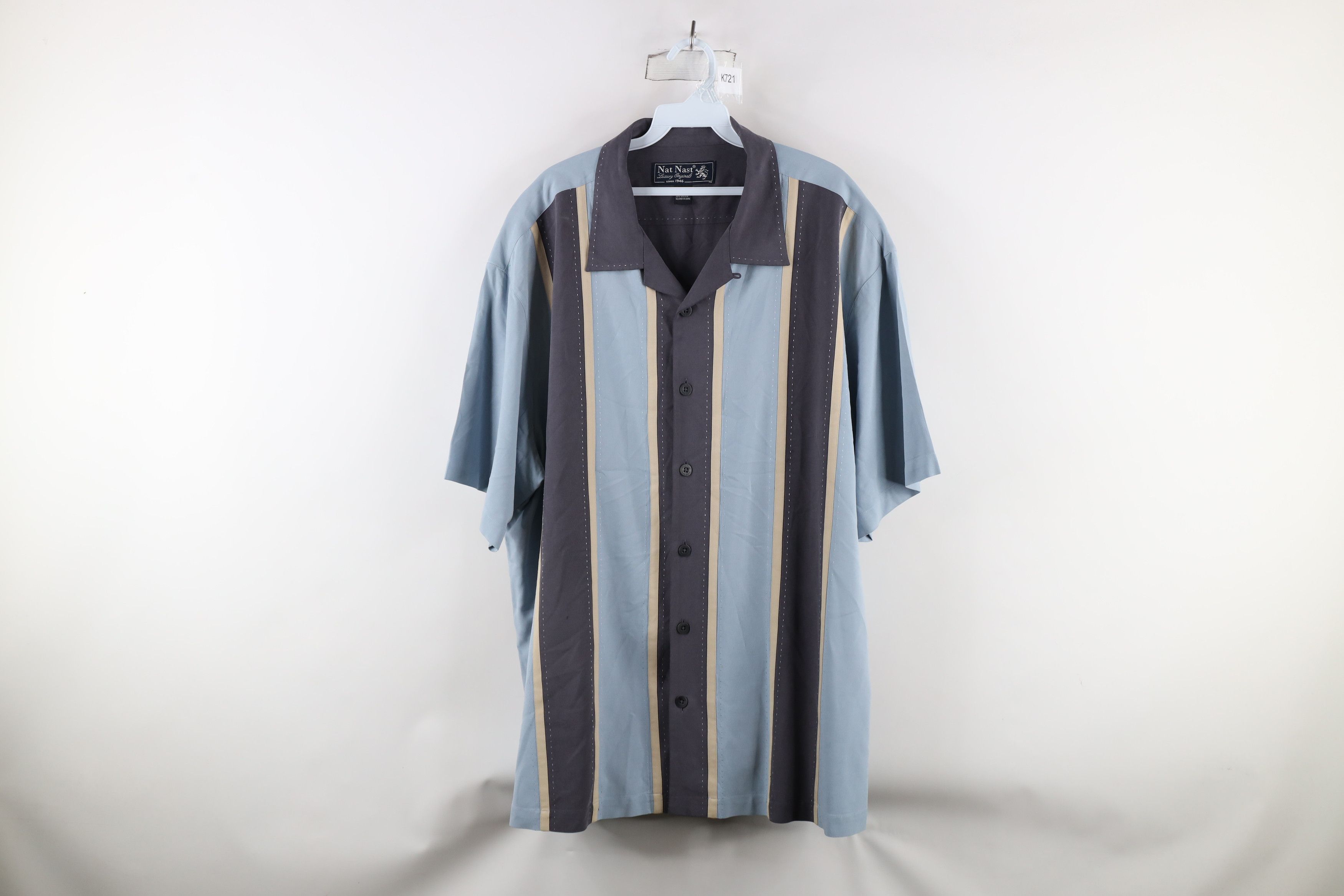 Nat Nast × Vintage Vintage Nat Nast Luxury Originals Looped Collar Button Shirt Size US XXL / EU 58 / 5 - 1 Thumbnail