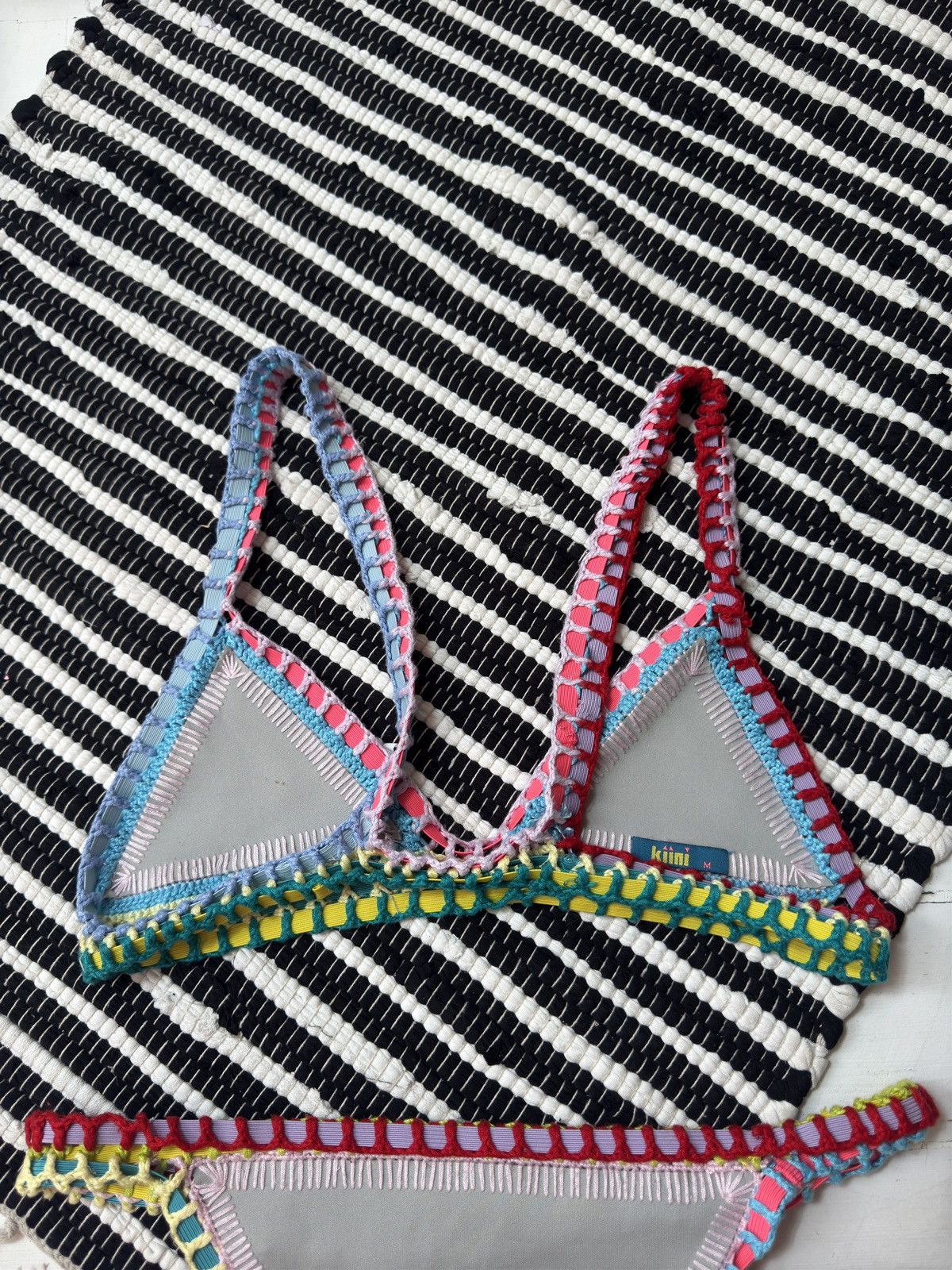 Vintage KIINI KNITTED 2000s BIKINI SET SWIMSUIT Size ONE SIZE - 5 Thumbnail