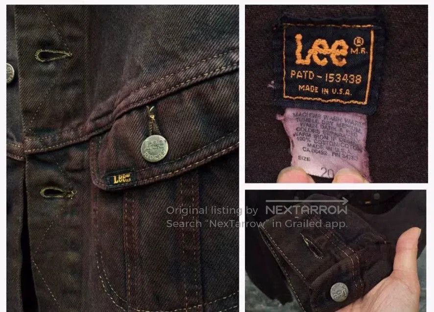 VINNY's vintage 80s lee denim jacket with unique dye. Size US M / EU 48-50 / 2 - 3 Thumbnail