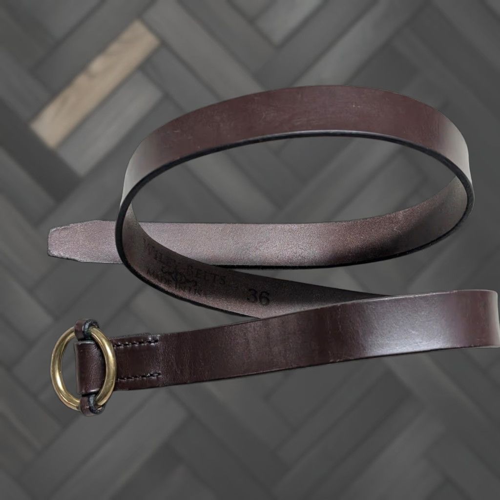 Vintage VINTAGE Wiley Belts Belt Men 36 Brown Leather Western Dress Work Buckle 1-1/4" 36 waist USA Made Horse-bit Cowhide Leather Size 36 - 1 Thumbnail