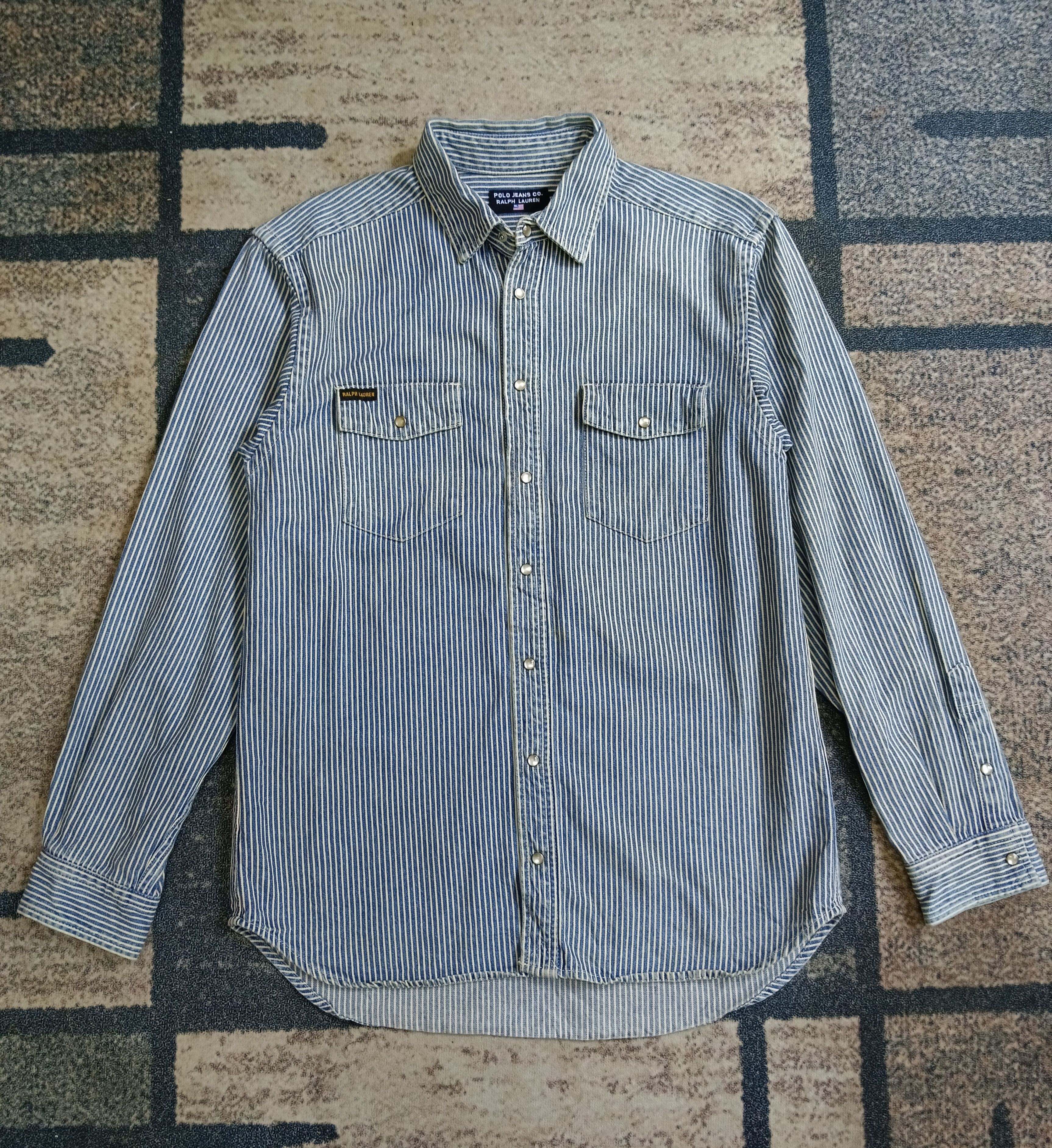 Polo Ralph Lauren VINTAGE 90s RALPH LAUREN WESTERN DENIM HICKORY STRIPE Size US S / EU 44-46 / 1 - 2 Thumbnail