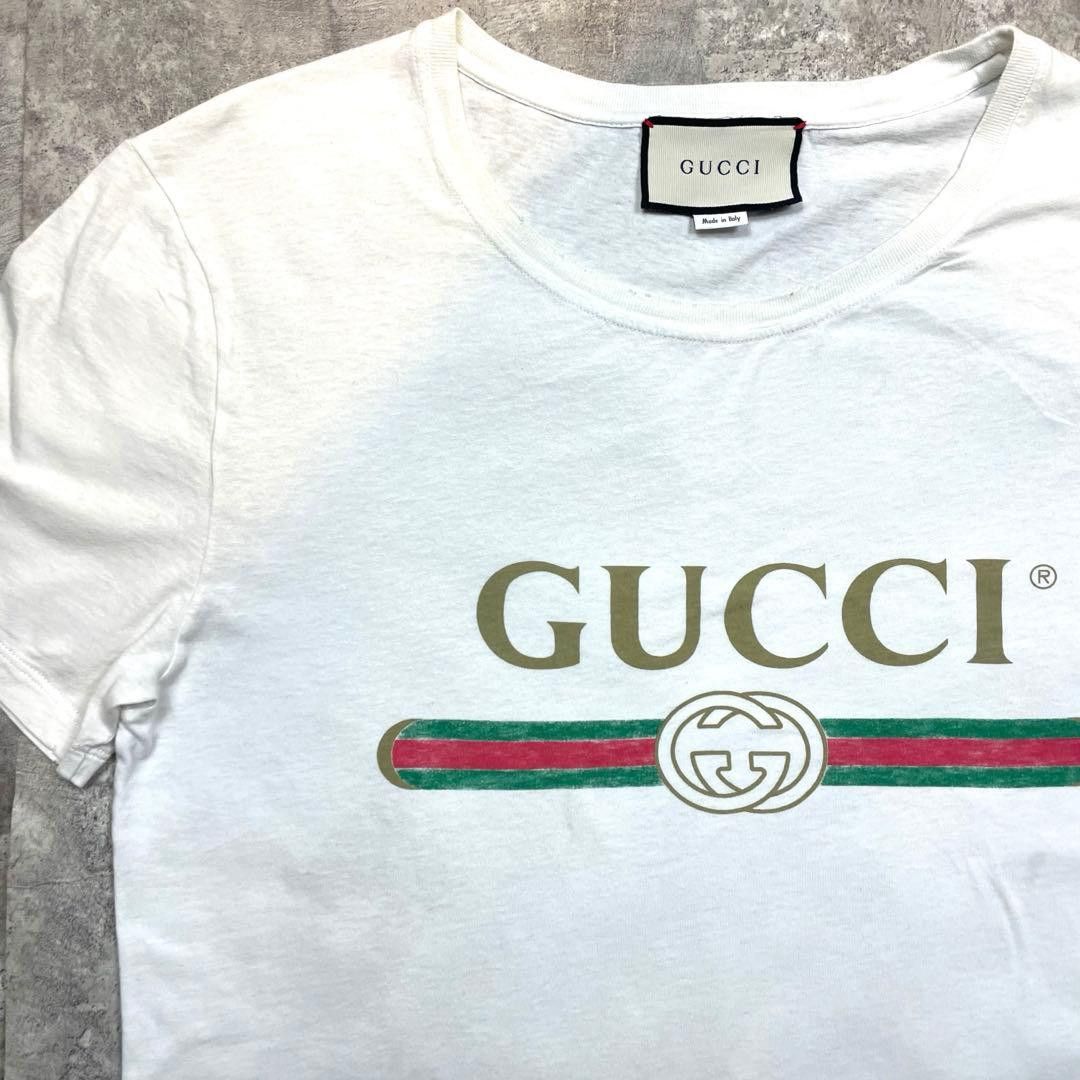 Gucci Gucci Logo Print T-Shirt White Size US M / EU 48-50 / 2 - 2 Thumbnail