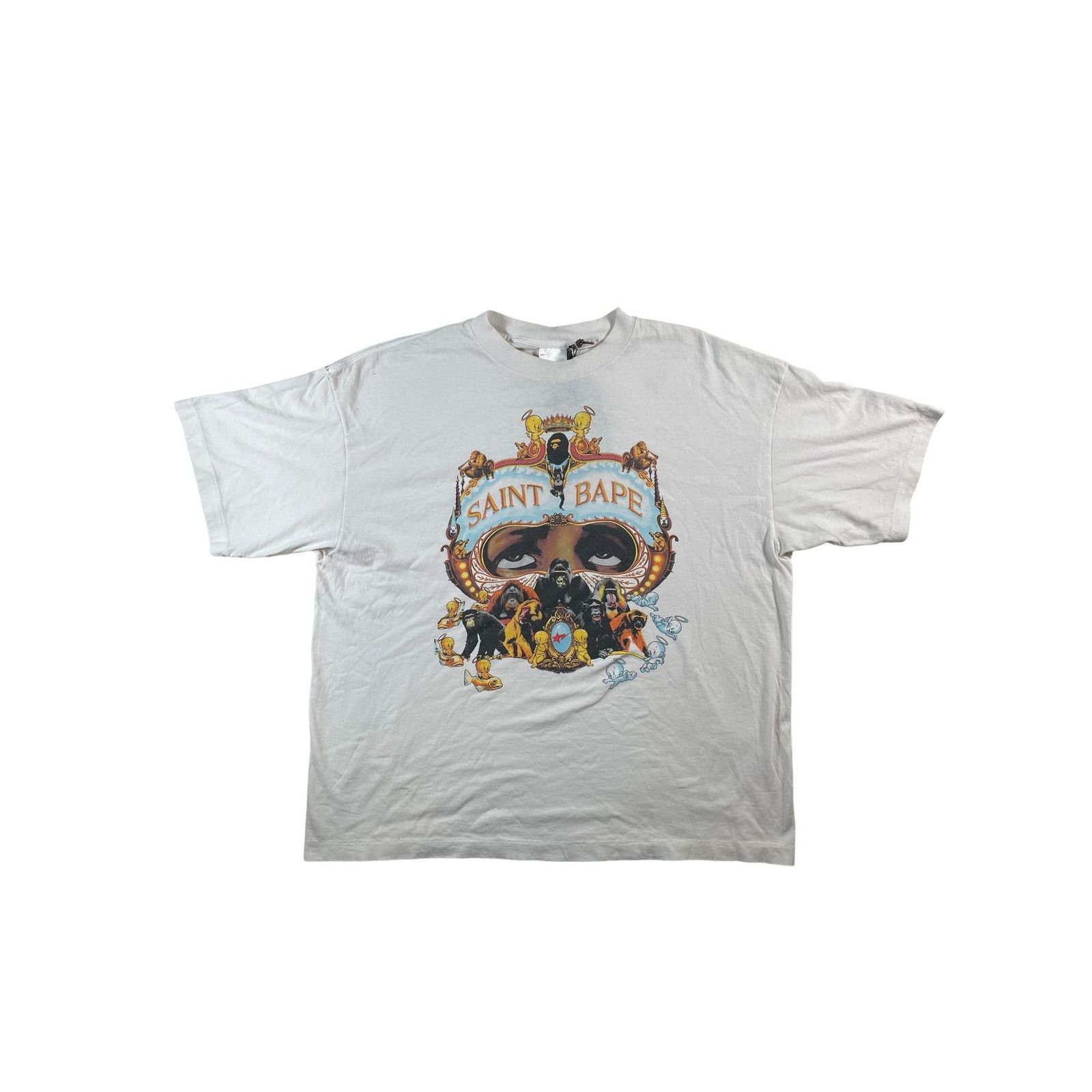 Saint Michael Saint Michael x BAPE White APE Tee Size US XXL / EU 58 / 5 - 1 Thumbnail
