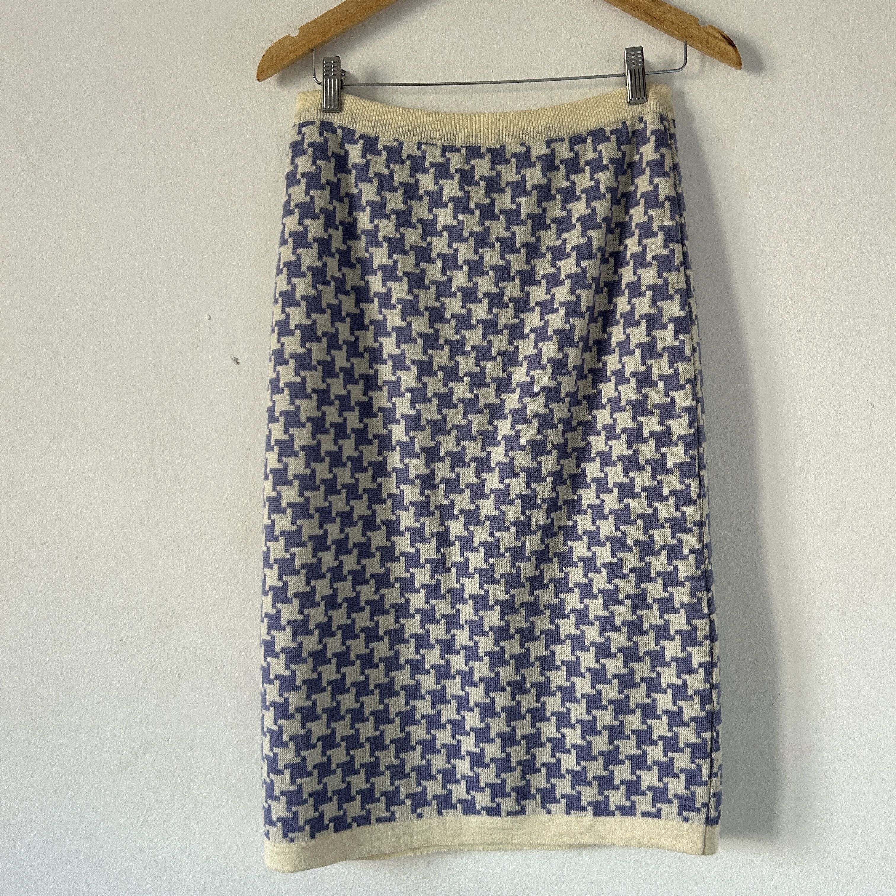 Evan Picone Vintage 90s houndstooth knitted skirt Size 30" / US 8 / IT 44 - 8 Thumbnail