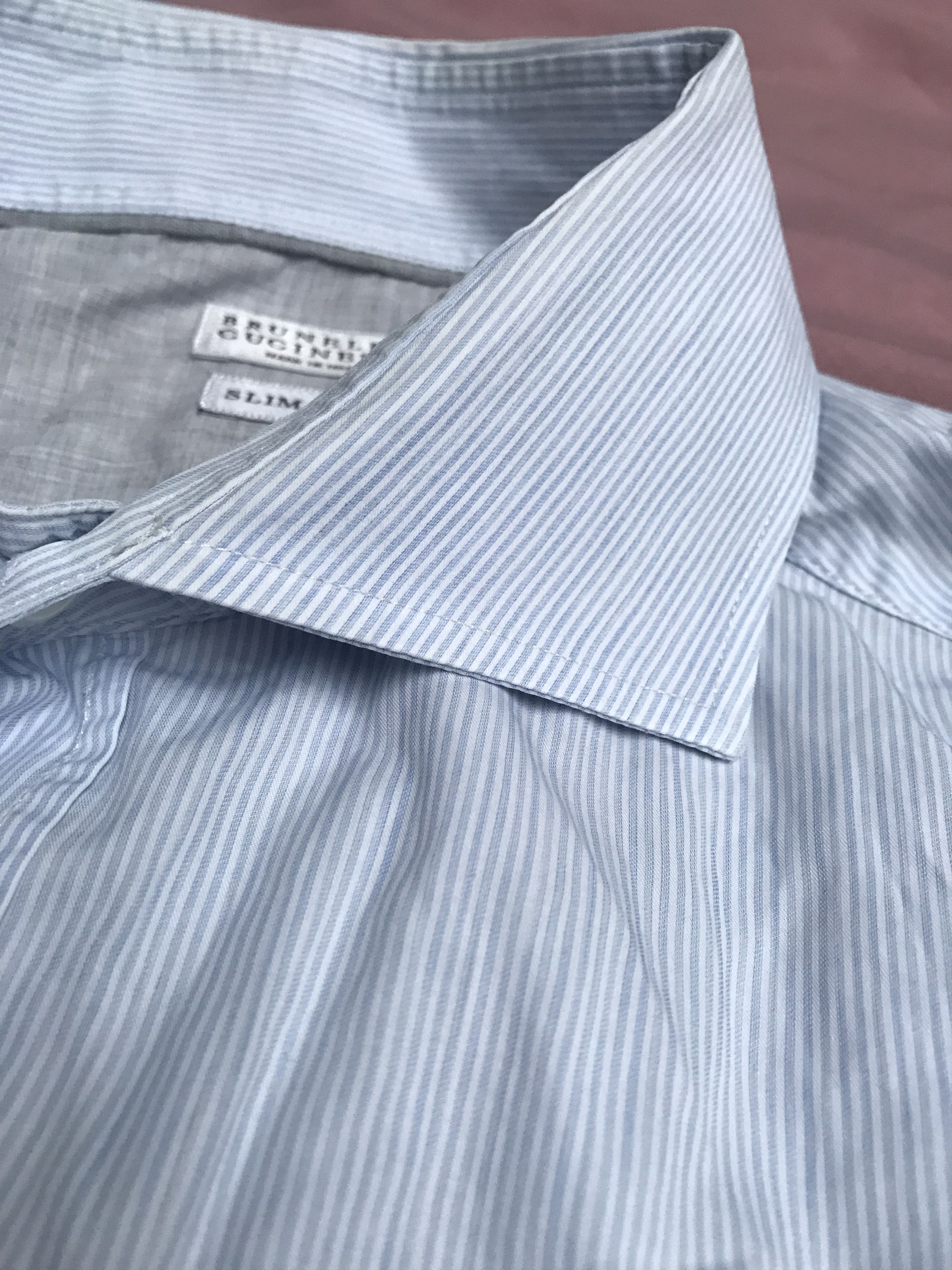 Brunello Cucinelli Brunello Cucinelli high-end cotton poplin striped button up Size US M / EU 48-50 / 2 - 2 Thumbnail