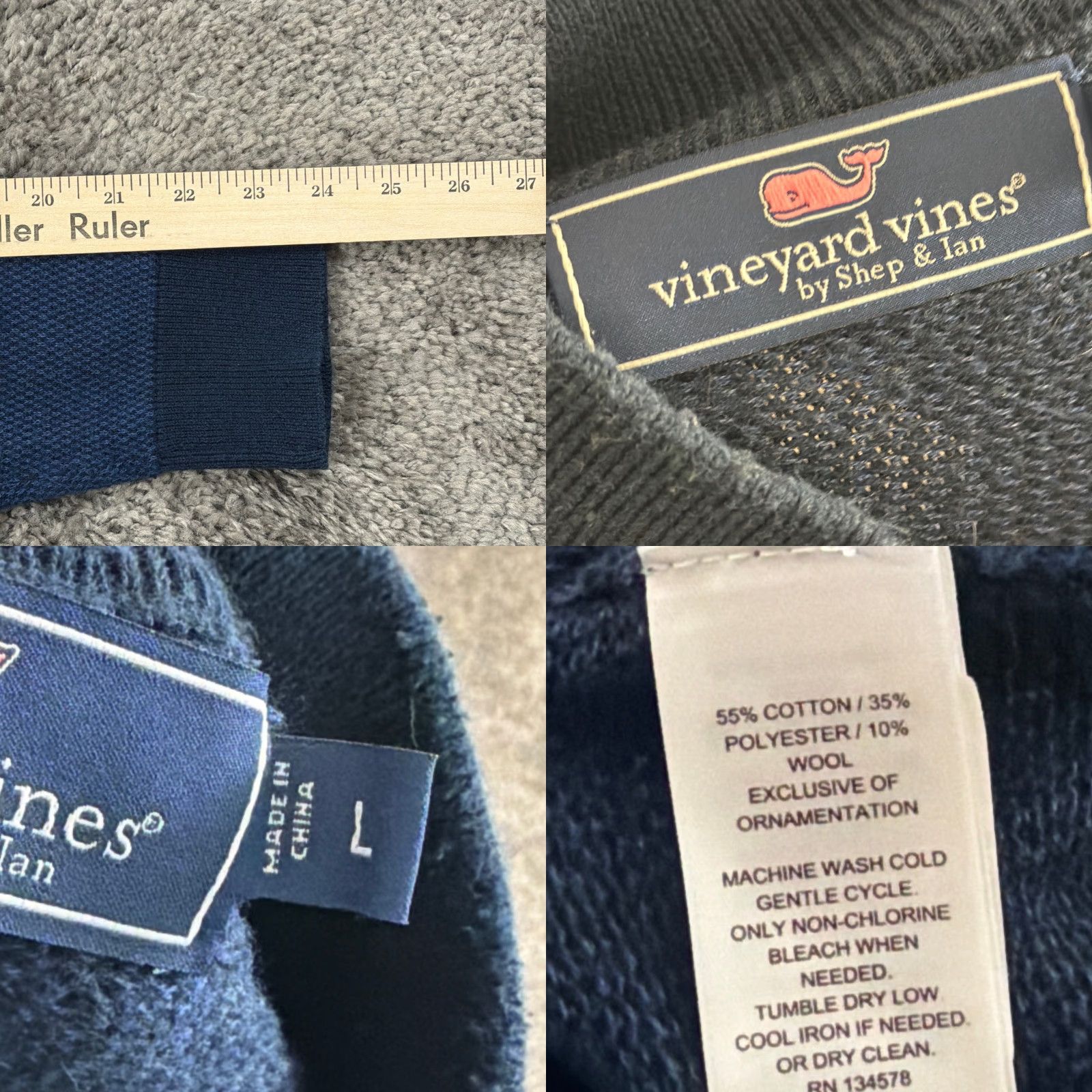 Vineyard Vines Vineyard Vines Sweater Mens L Blue Knit 1/4 Zip Mock Logo Wool Long Sleeve Beck Logo Size US L / EU 52-54 / 3 - 8 Thumbnail