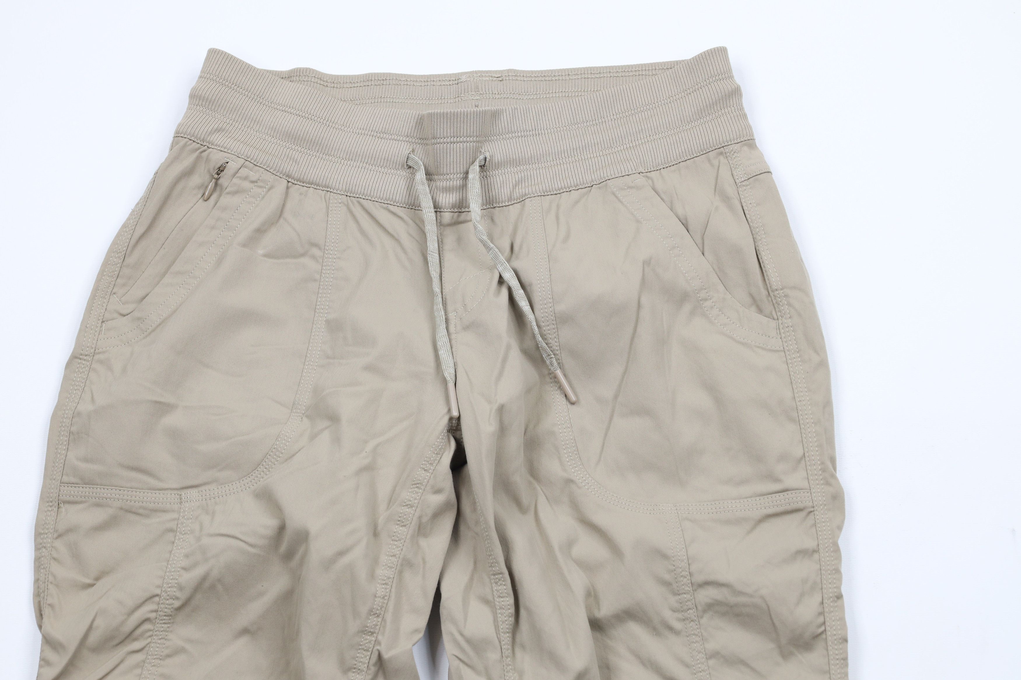 The North Face × Vintage The North Face Spell Out Cuffed Capris Joggers Pants Beige Size 27" / US 4 / IT 40 - 2 Thumbnail