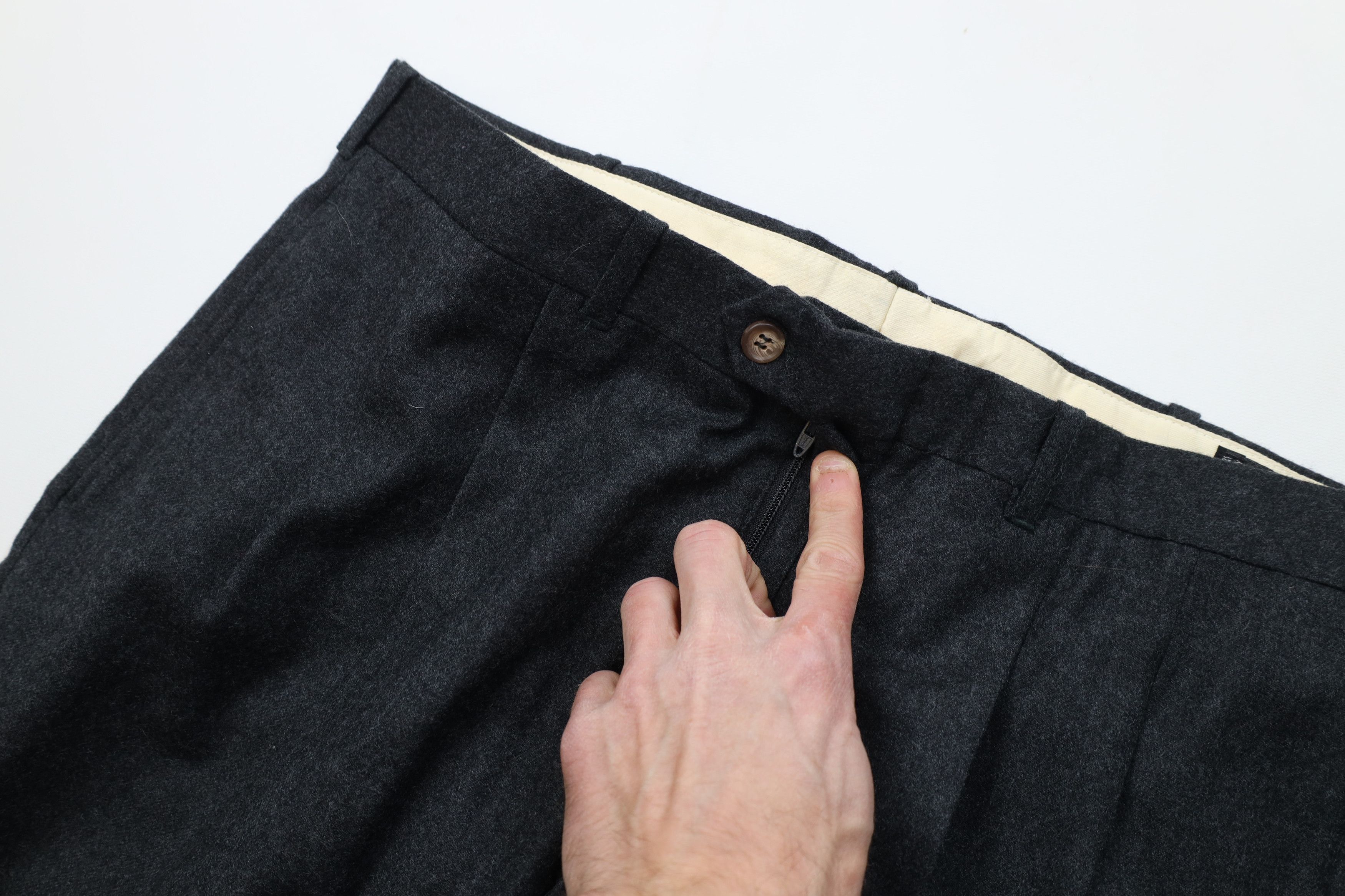 Vintage Vintage 70s Streetwear Heavy Wool Wide Leg Chino Pants Gray Size US 36 / EU 52 - 7 Thumbnail