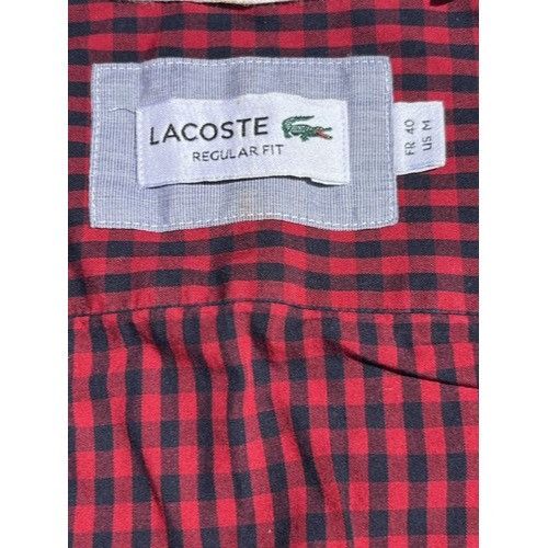 Lacoste Lacoste Mens Regular Fit Red & Black Checkered Button-Down S Size US M / EU 48-50 / 2 - 4 Thumbnail