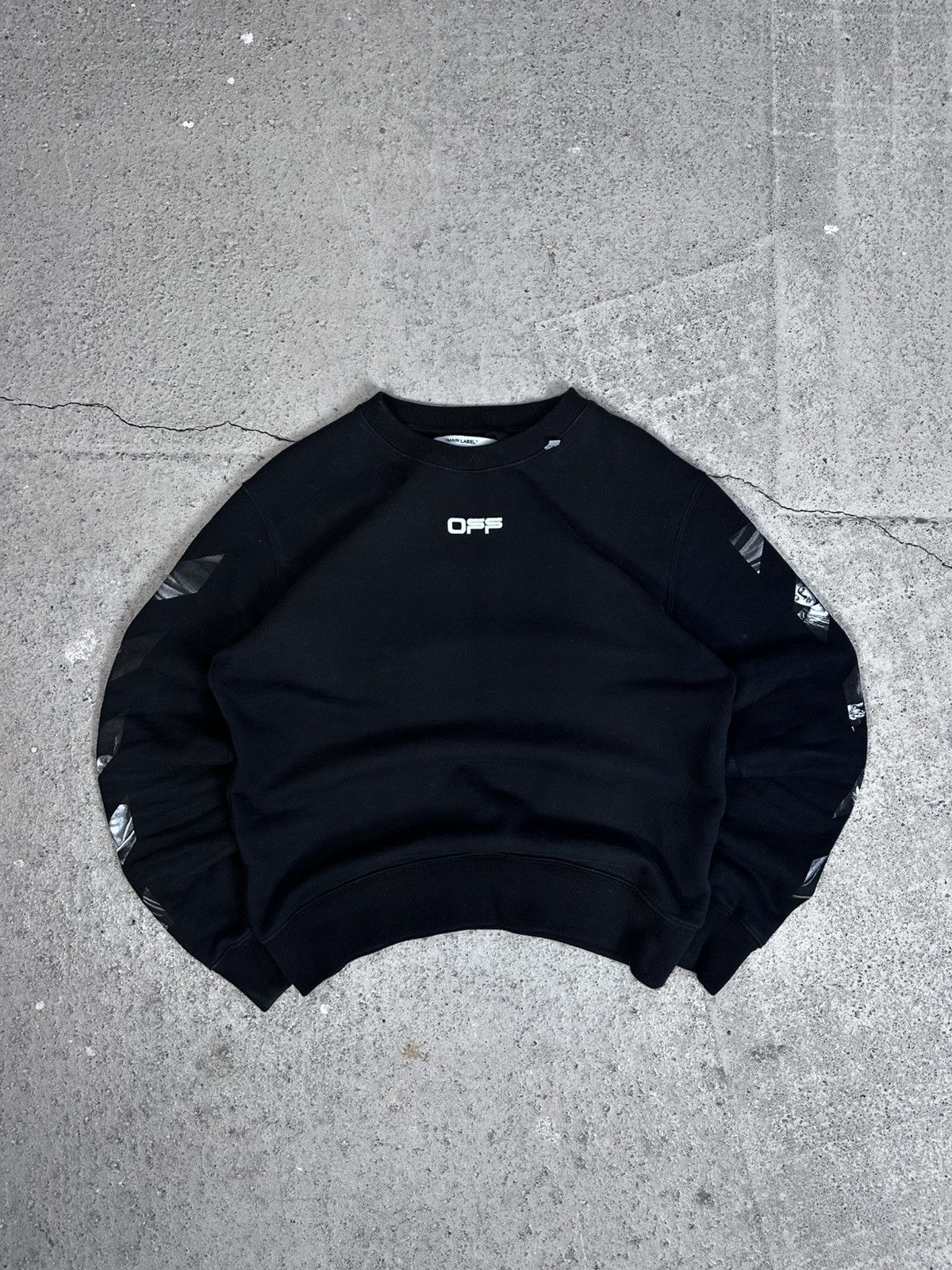 Off-White Off-White Caravaggio Crewneck Sweatshirt Black / Arrows Size US S / EU 44-46 / 1 - 5 Thumbnail