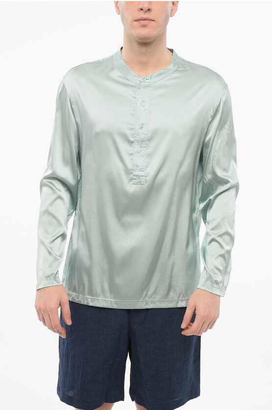 Tom Ford LONG SLEEVED PIJAMA TOP WITH BUTTONS light blue Size US XL / EU 56 / 4 - 1 Thumbnail