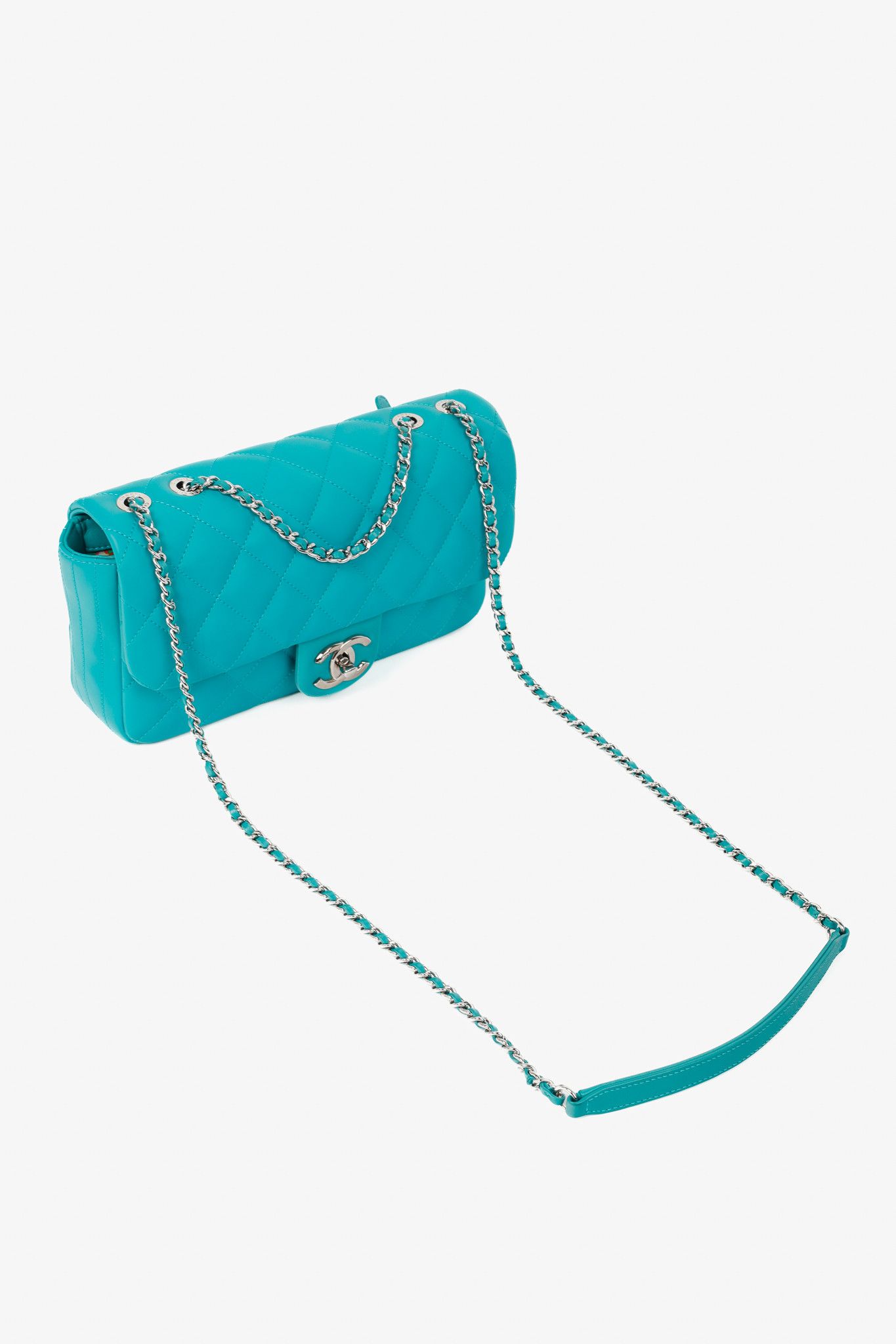 Chanel Chanel Teal Paris-Seoul Medium Lambskin Coco Rain Flap Bag Size ONE SIZE - 6 Thumbnail