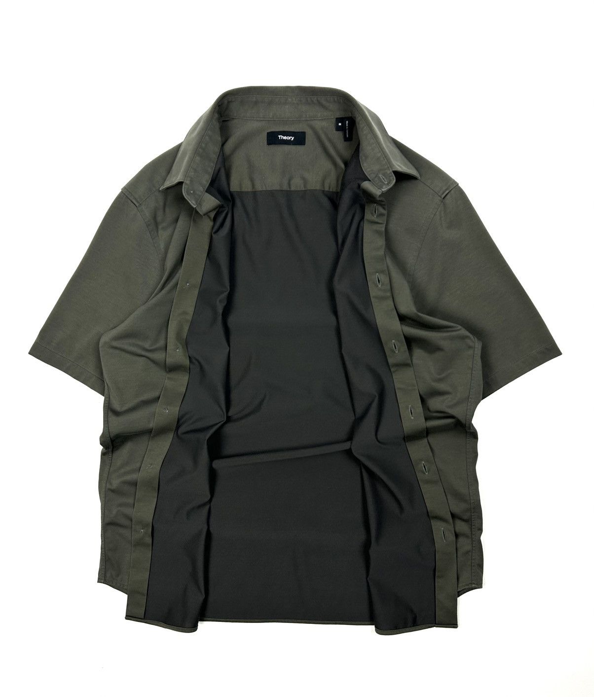 Theory Theory Short Sleeve Button-Up Shirt Green Japanese Style M Size US M / EU 48-50 / 2 - 3 Thumbnail